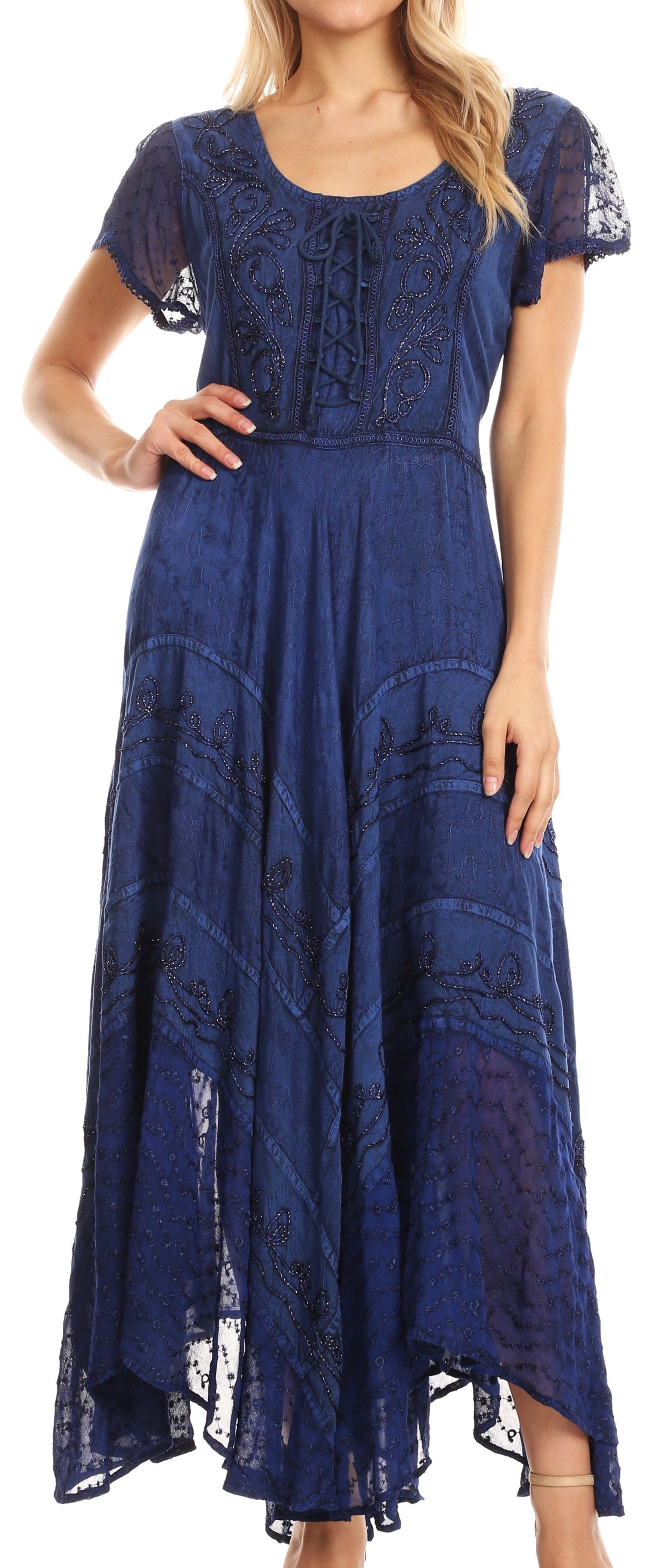 Sakkas Marigold Embroidered Fairy Dress - Concordia Style Boutique