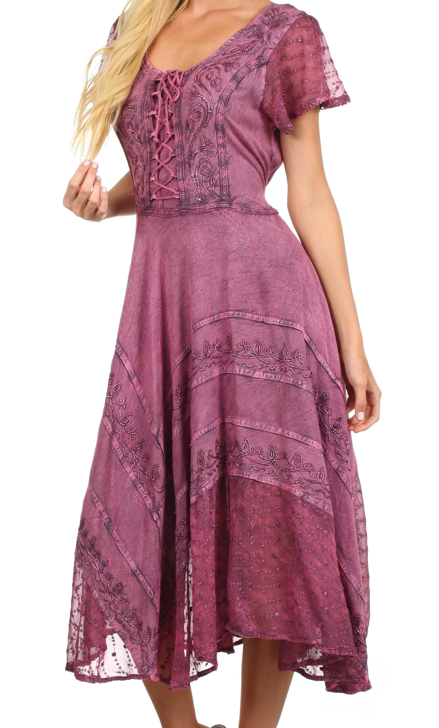 Sakkas Marigold Embroidered Fairy Dress - Concordia Style Boutique