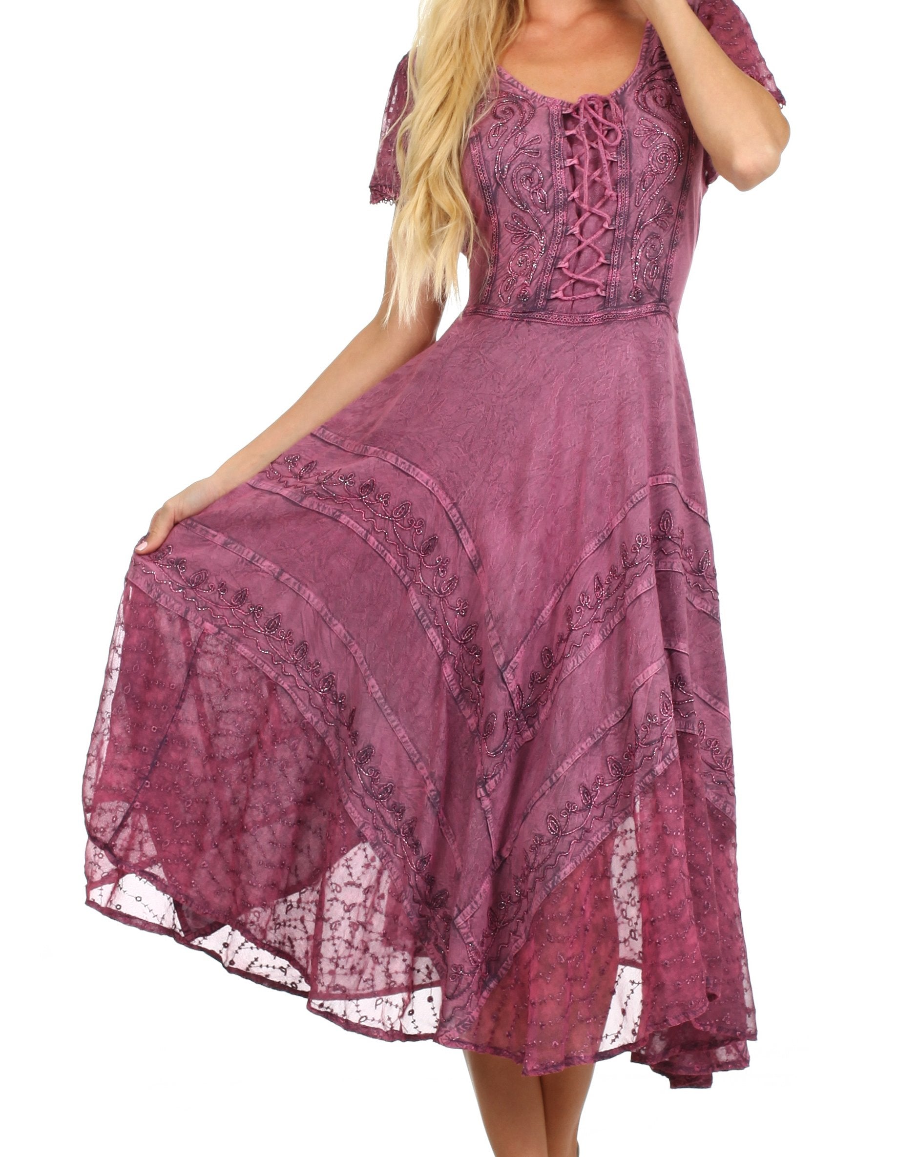Sakkas Marigold Embroidered Fairy Dress - Concordia Style Boutique