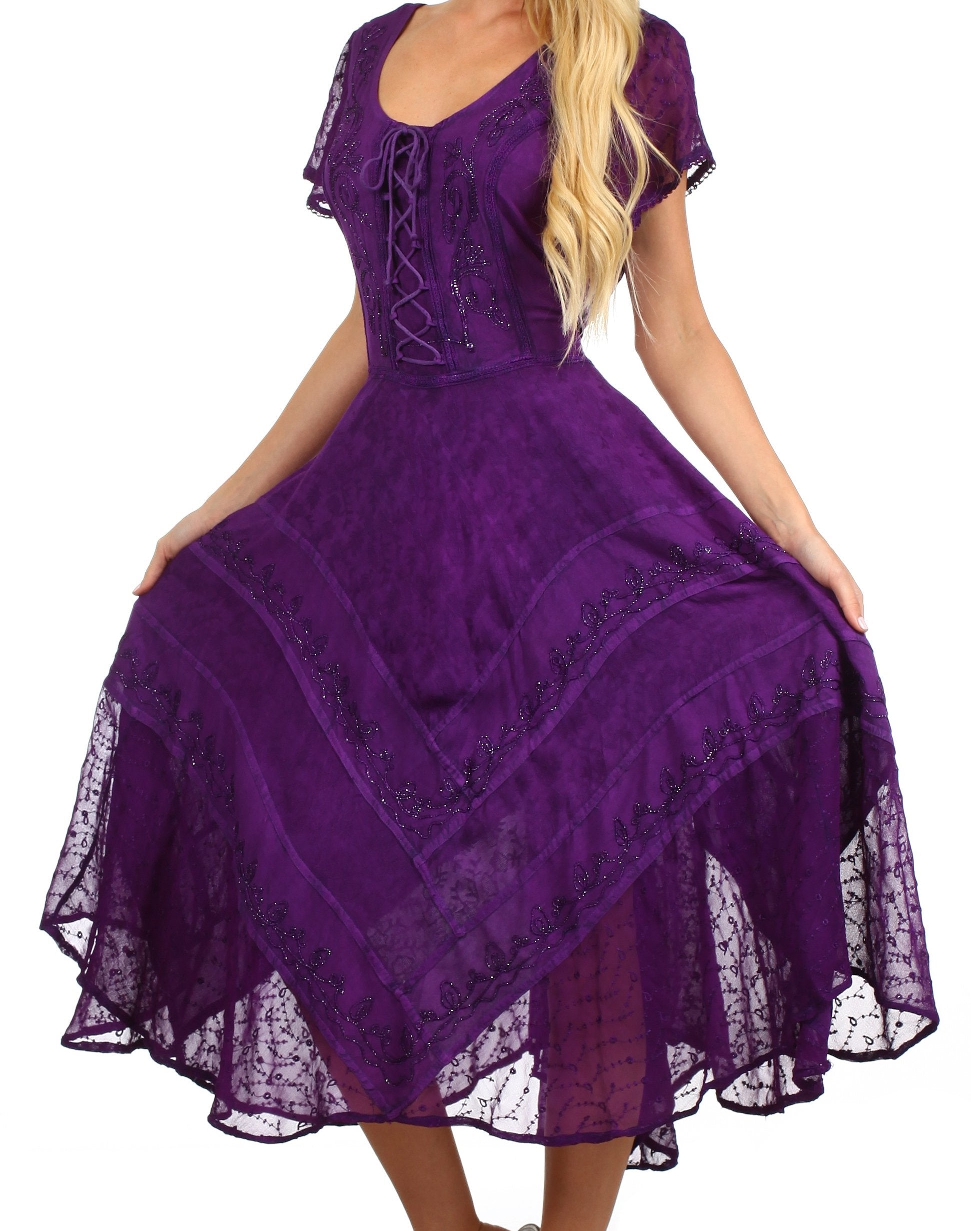 Sakkas Marigold Embroidered Fairy Dress - Concordia Style Boutique