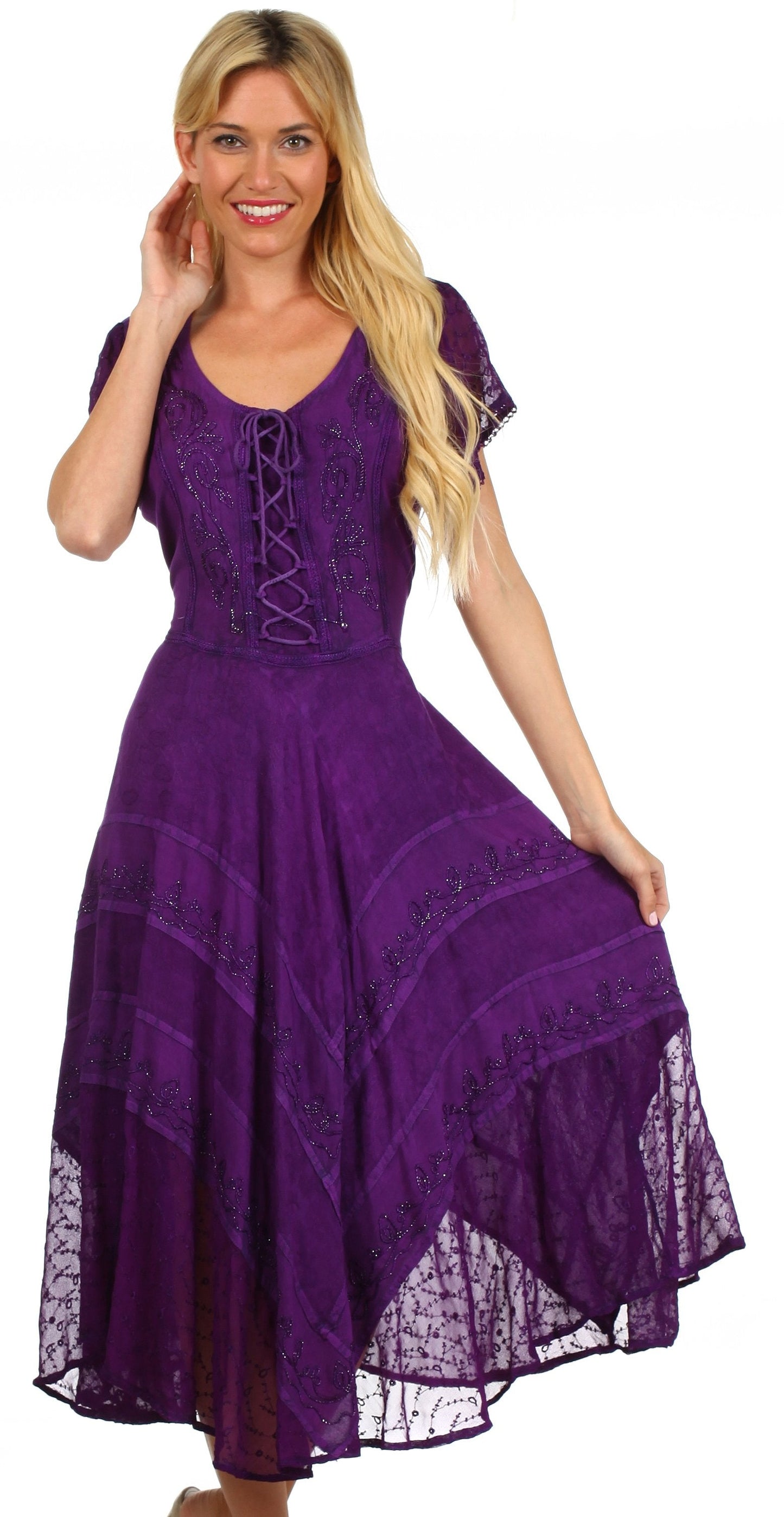Sakkas Marigold Embroidered Fairy Dress - Concordia Style Boutique