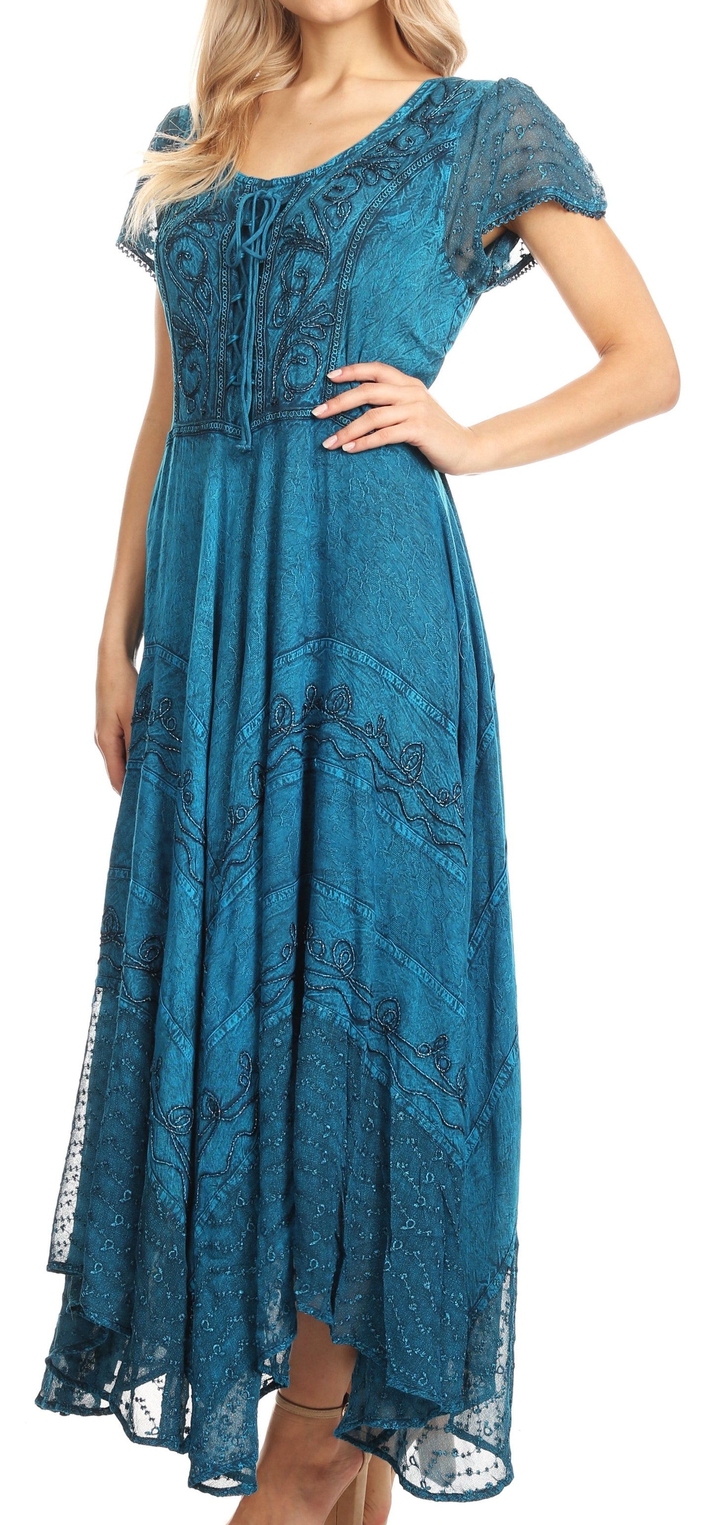 Sakkas Marigold Embroidered Fairy Dress - Concordia Style Boutique