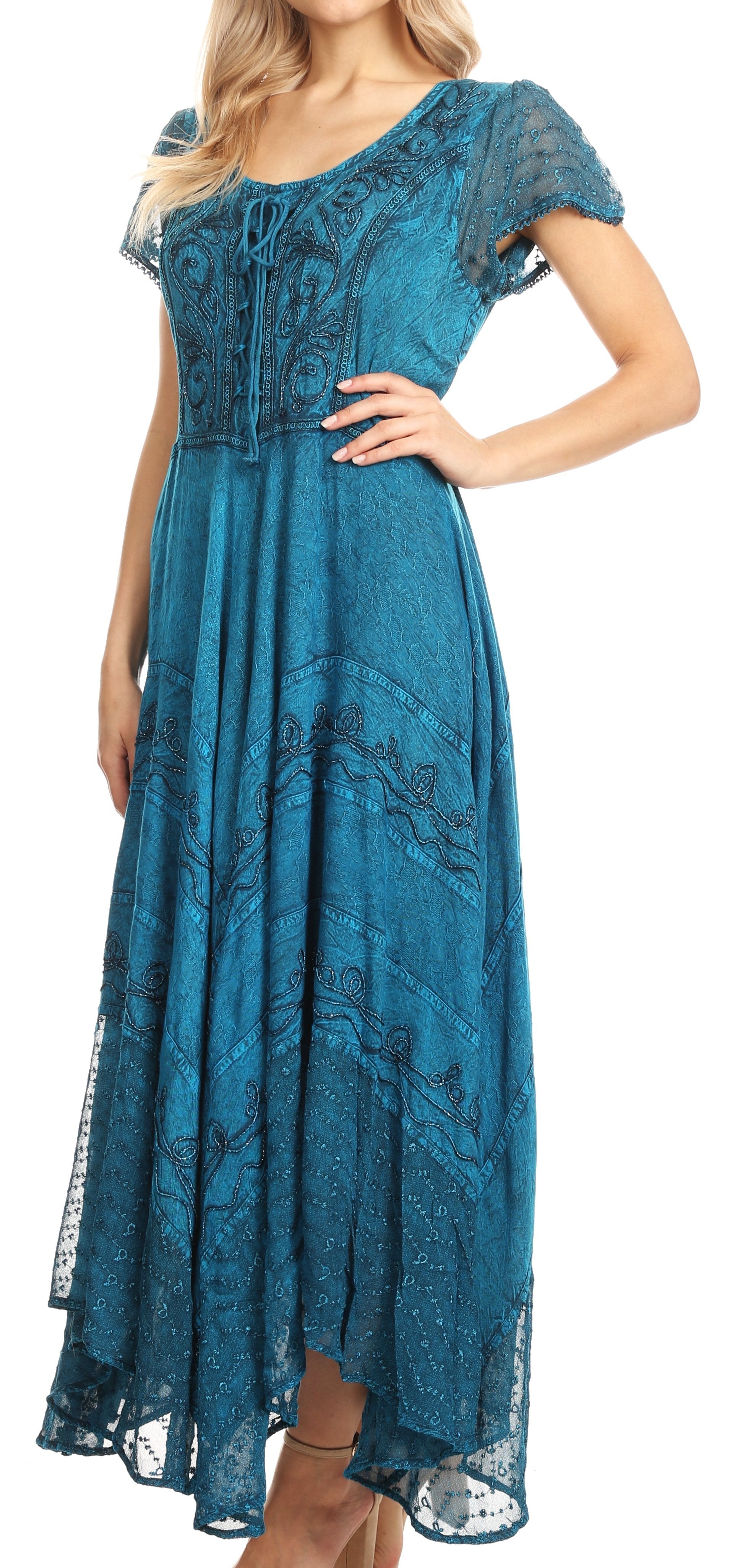 Sakkas Marigold Embroidered Fairy Dress - Concordia Style Boutique