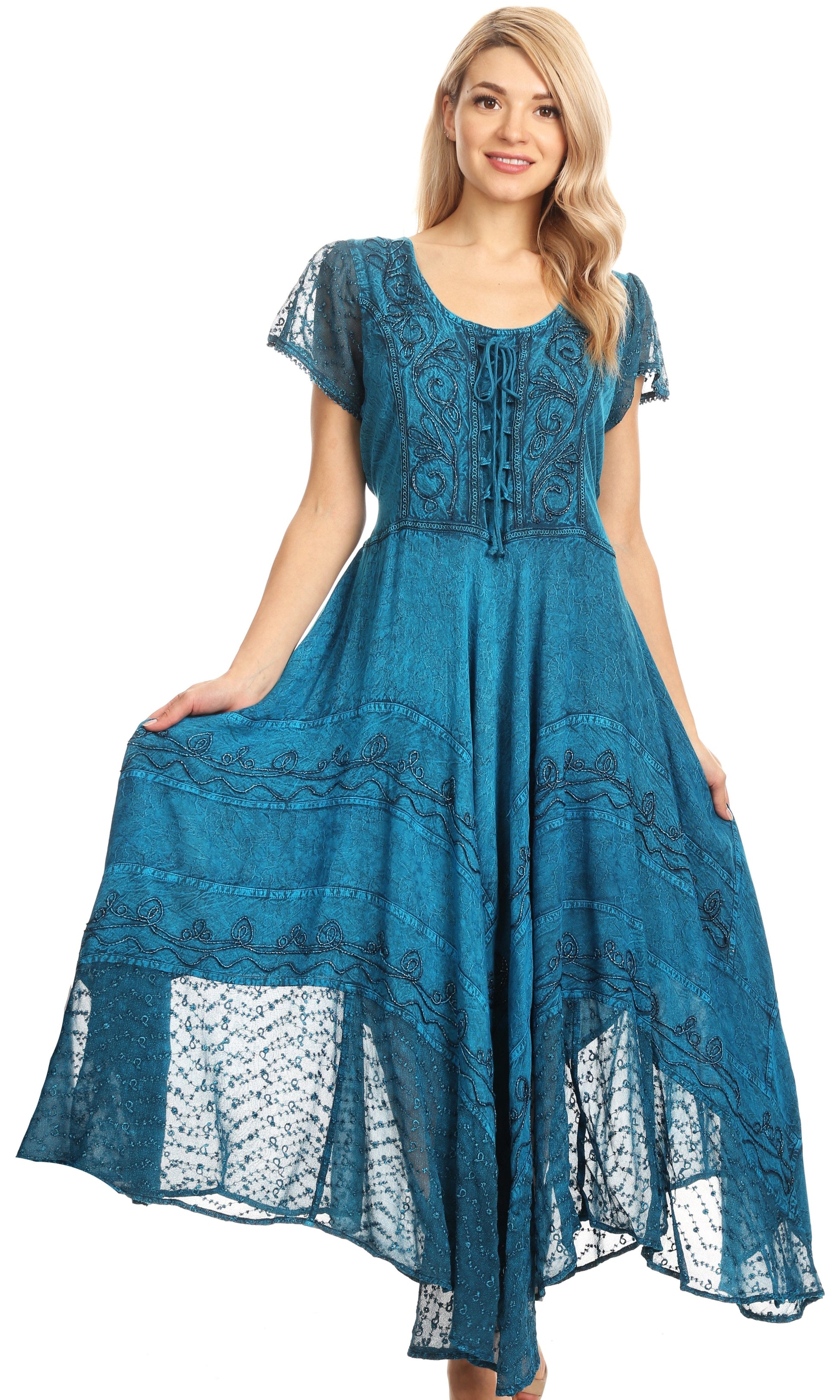 Sakkas Marigold Embroidered Fairy Dress - Concordia Style Boutique
