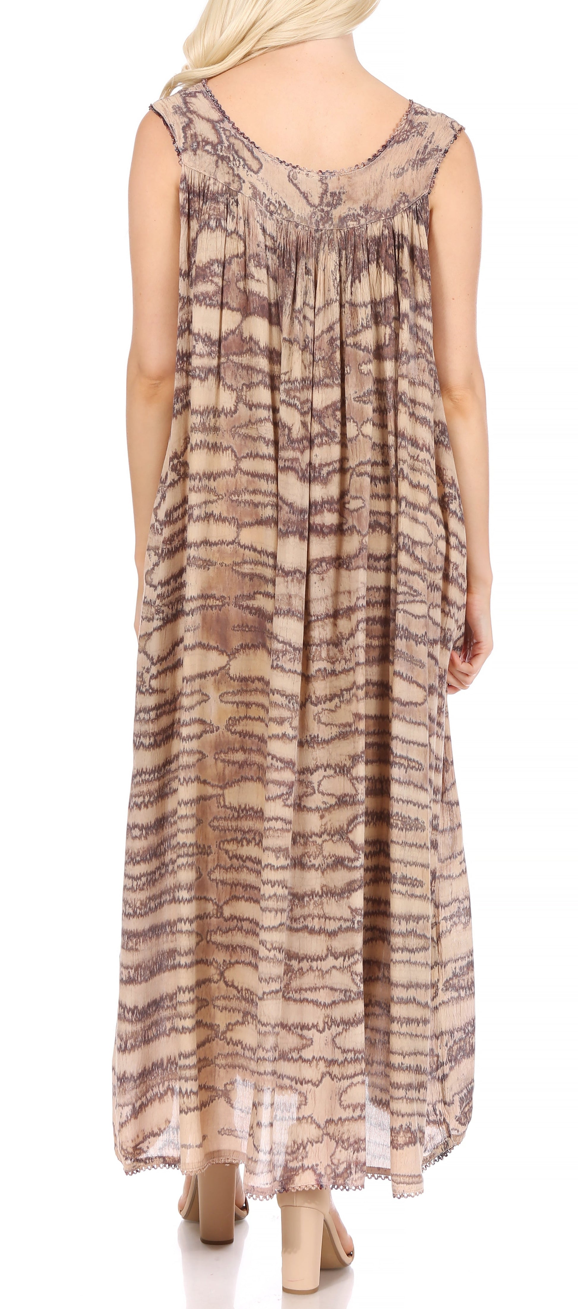 Sakkas Adele Sequin Embroidered Scoop Neck Sleeveless Dress / Cover Up - Concordia Style Boutique