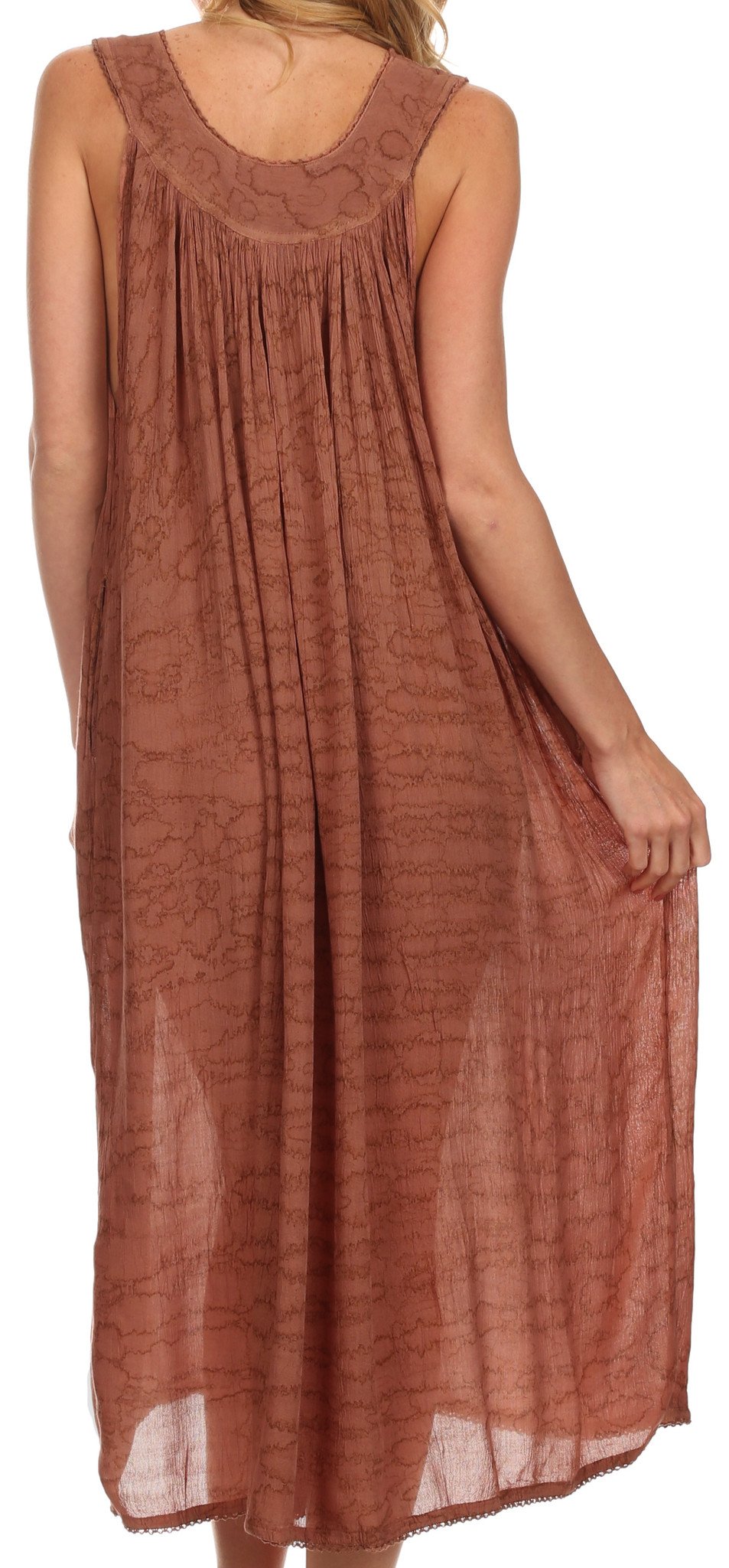 Sakkas Adele Sequin Embroidered Scoop Neck Sleeveless Dress / Cover Up - Concordia Style Boutique