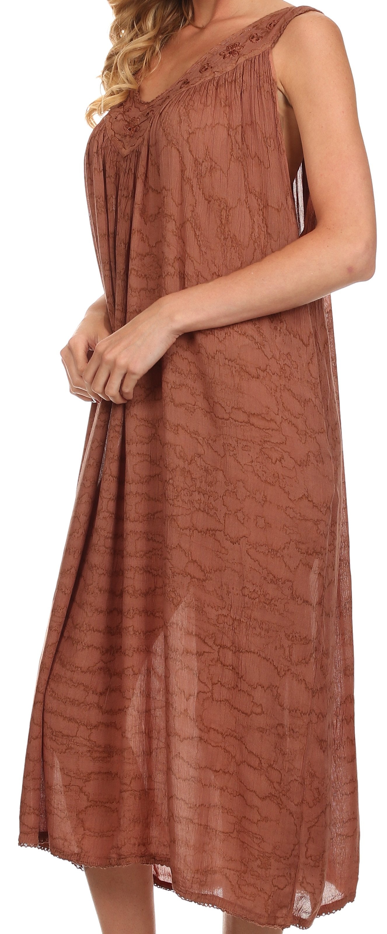 Sakkas Adele Sequin Embroidered Scoop Neck Sleeveless Dress / Cover Up - Concordia Style Boutique