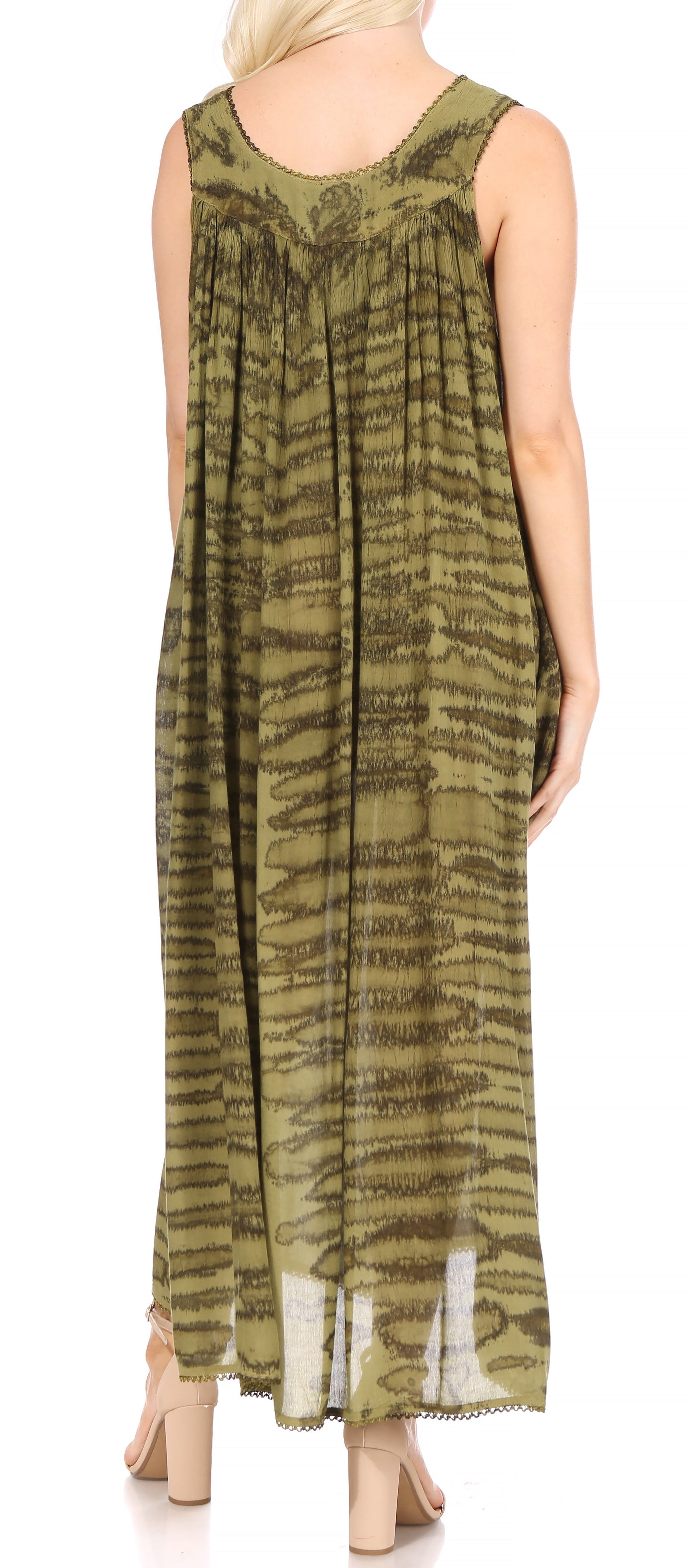 Sakkas Adele Sequin Embroidered Scoop Neck Sleeveless Dress / Cover Up - Concordia Style Boutique