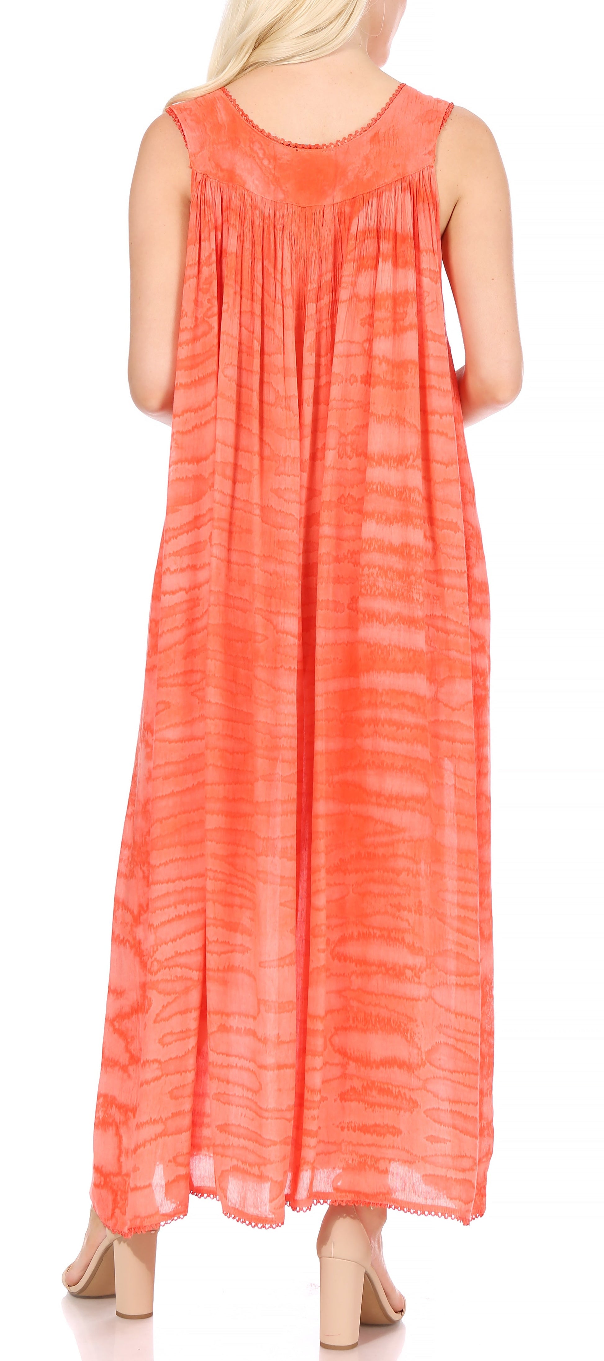 Sakkas Adele Sequin Embroidered Scoop Neck Sleeveless Dress / Cover Up - Concordia Style Boutique