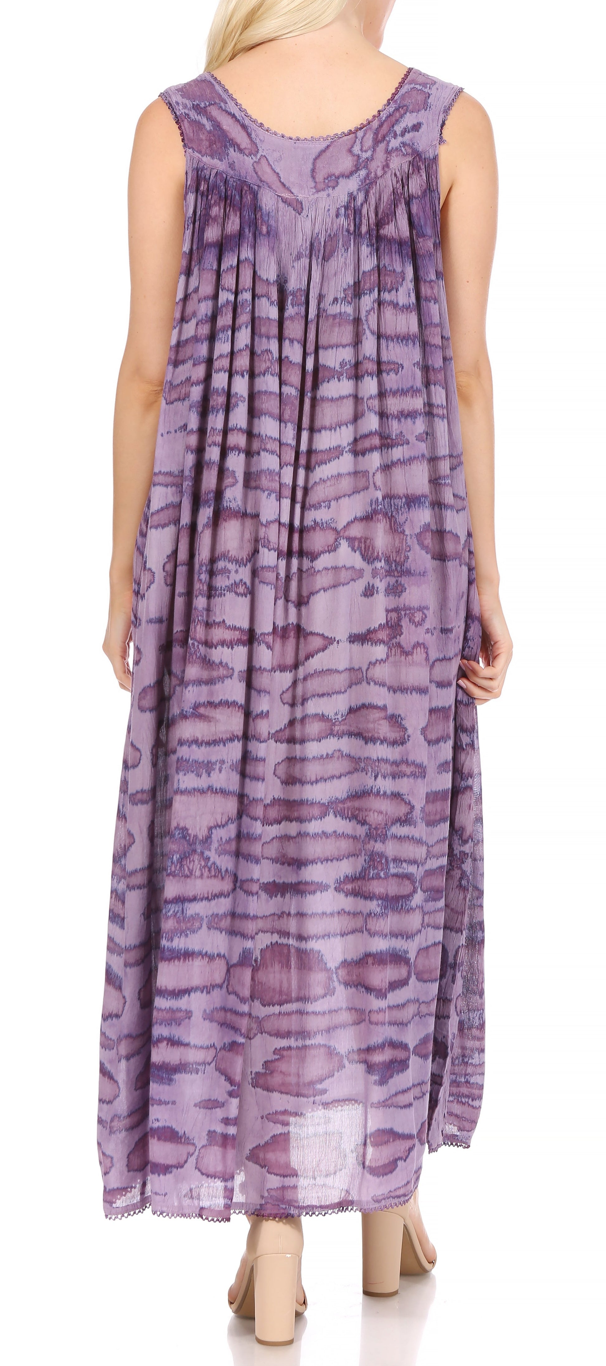 Sakkas Adele Sequin Embroidered Scoop Neck Sleeveless Dress / Cover Up - Concordia Style Boutique