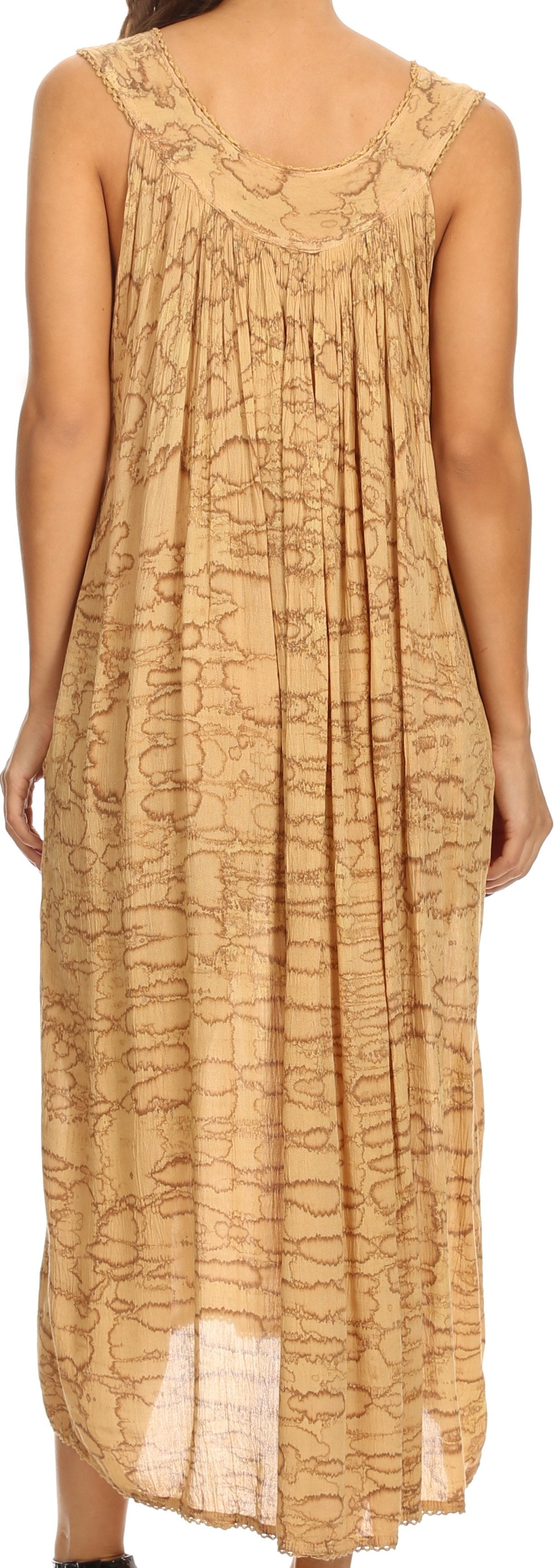 Sakkas Adele Sequin Embroidered Scoop Neck Sleeveless Dress / Cover Up - Concordia Style Boutique