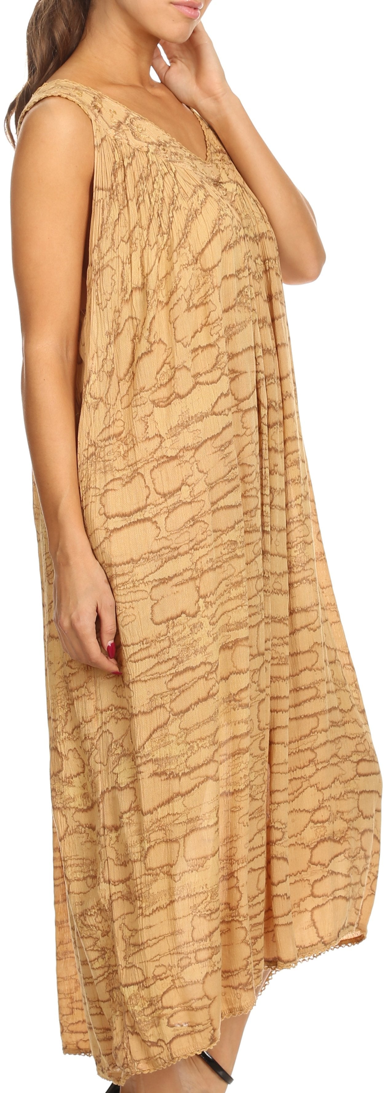 Sakkas Adele Sequin Embroidered Scoop Neck Sleeveless Dress / Cover Up - Concordia Style Boutique