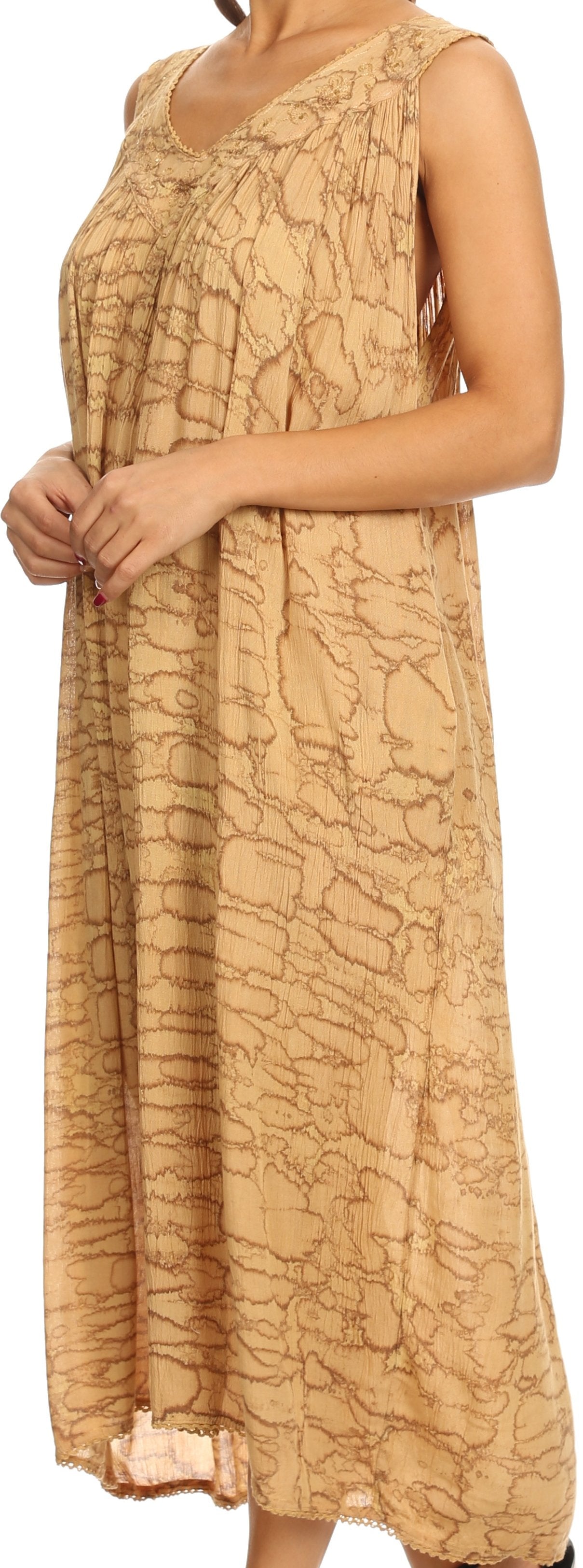 Sakkas Adele Sequin Embroidered Scoop Neck Sleeveless Dress / Cover Up - Concordia Style Boutique