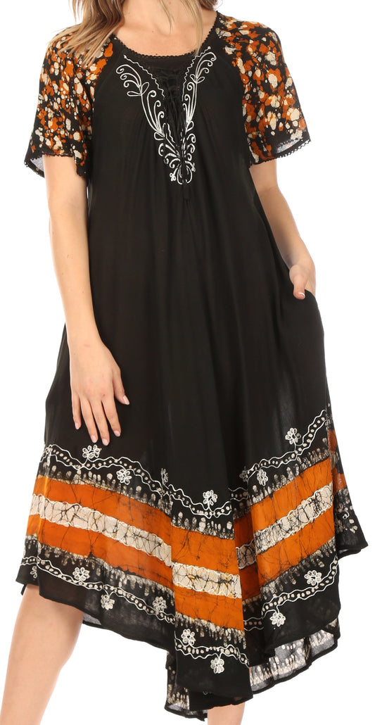 Sakkas Sara Batik CaftanTank Dress / Cover Up - Concordia Style Boutique