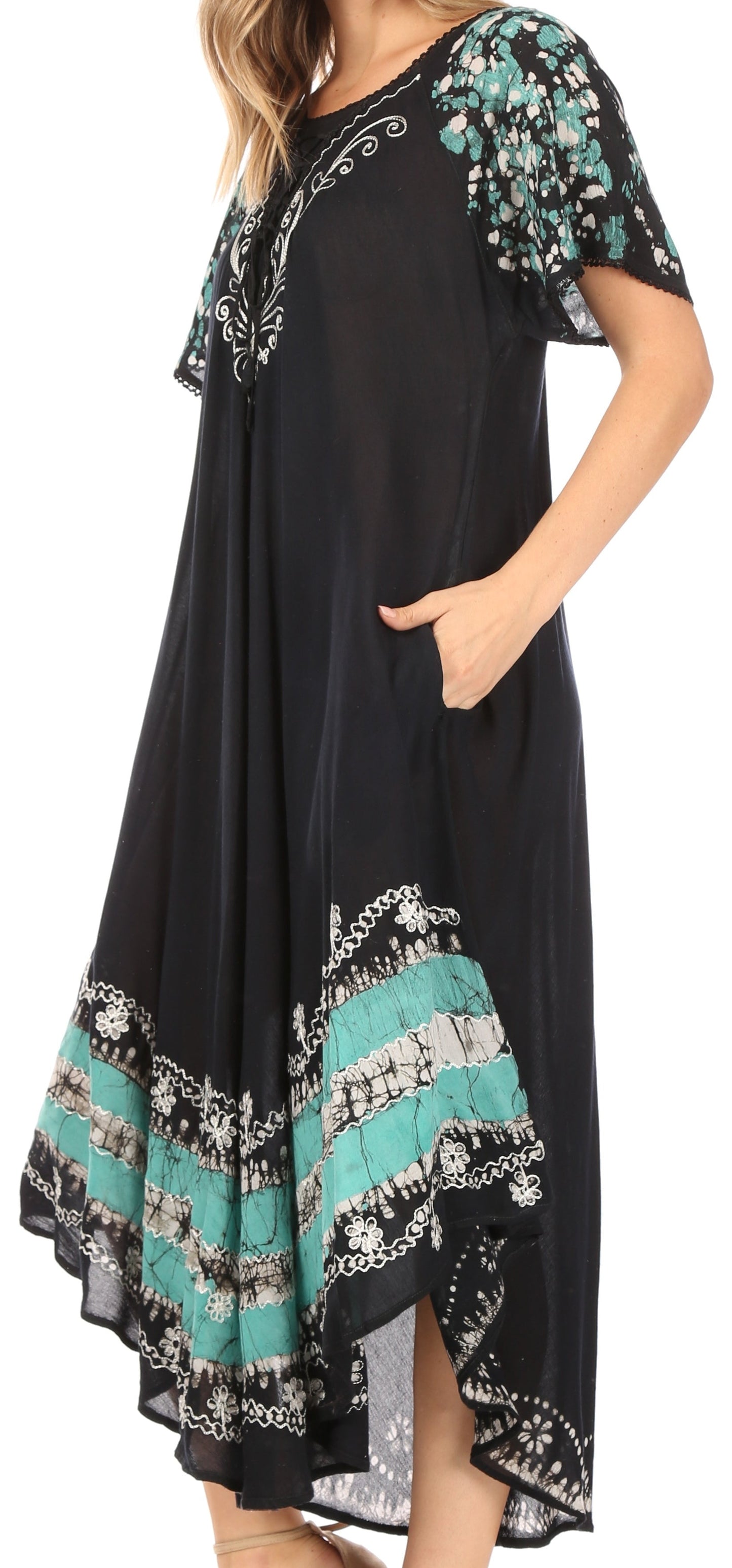 Sakkas Sara Batik CaftanTank Dress / Cover Up - Concordia Style Boutique