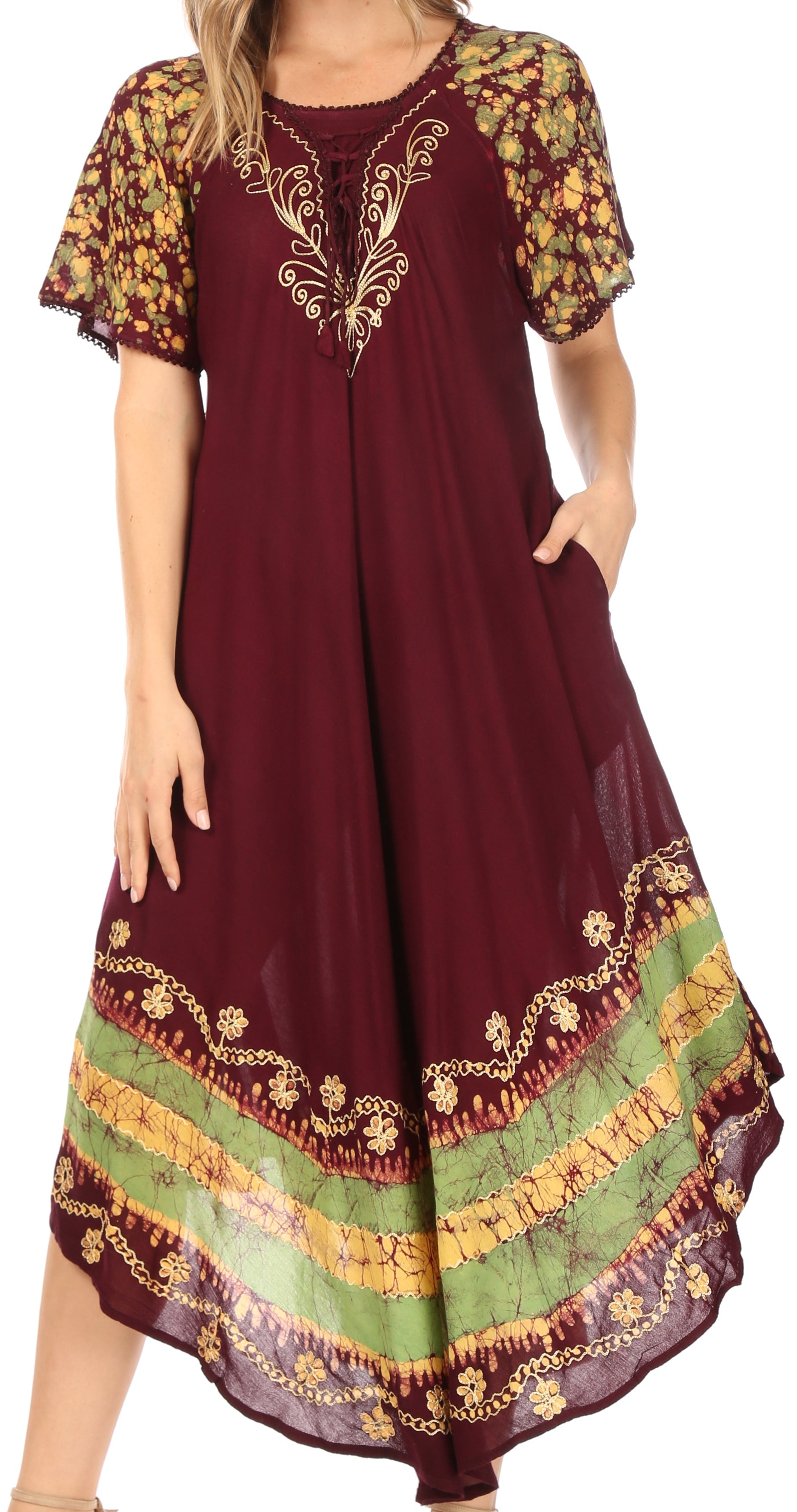 Sakkas Sara Batik CaftanTank Dress / Cover Up - Concordia Style Boutique