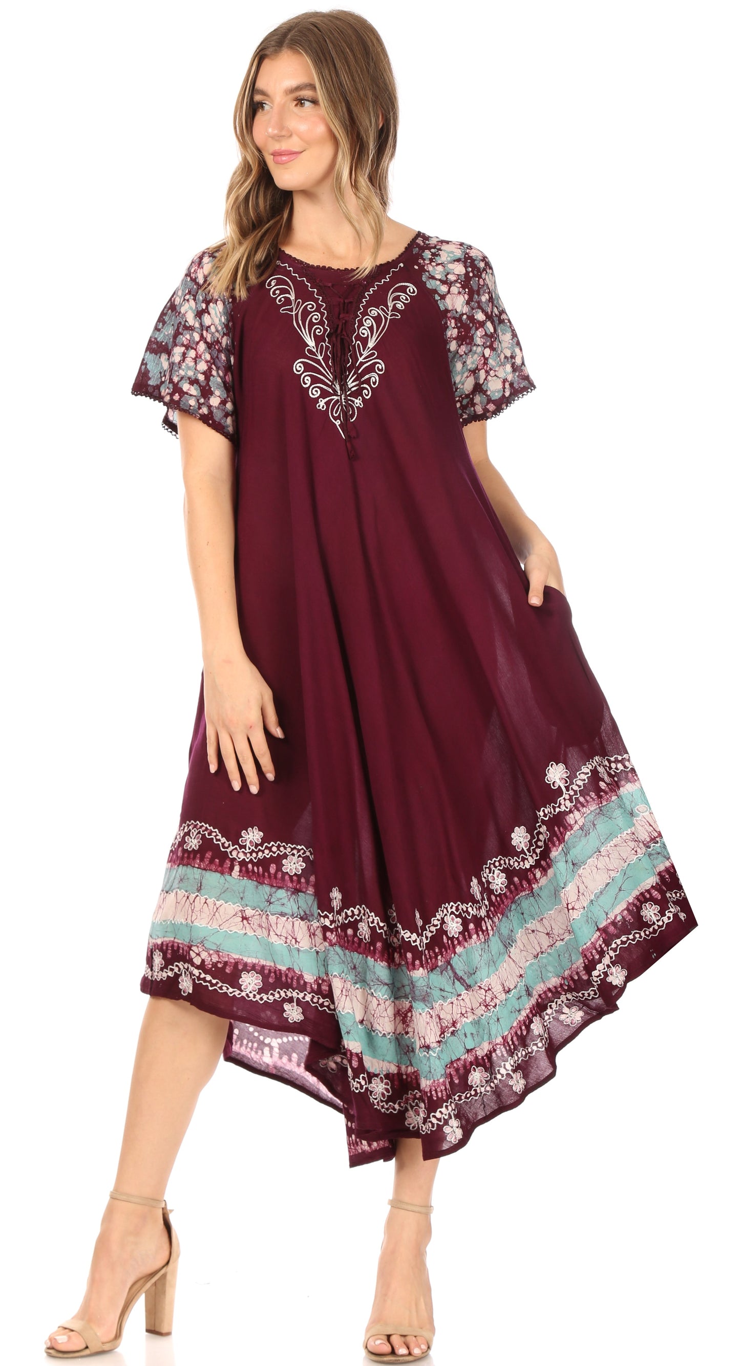 Sakkas Sara Batik CaftanTank Dress / Cover Up - Concordia Style Boutique