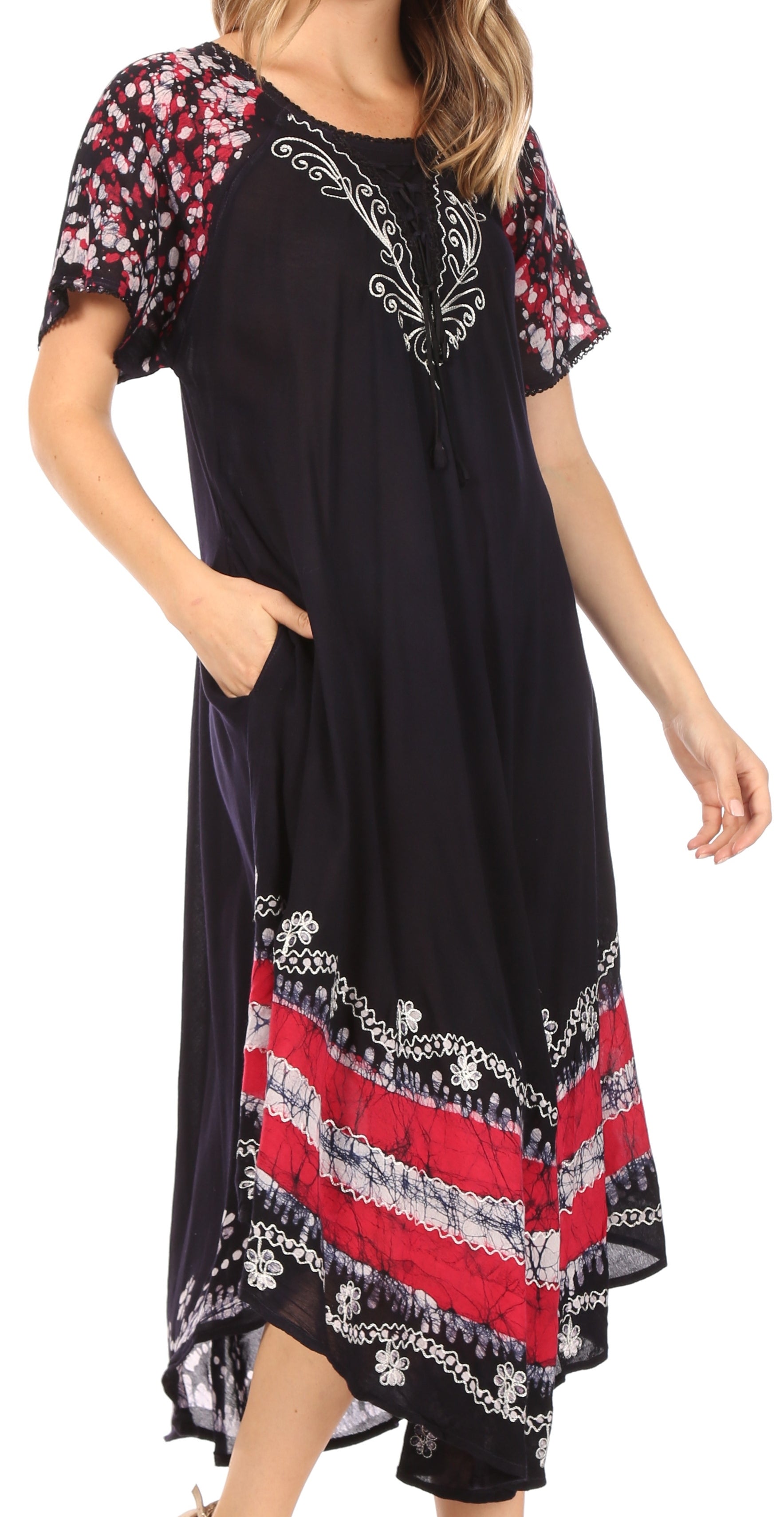 Sakkas Sara Batik CaftanTank Dress / Cover Up - Concordia Style Boutique