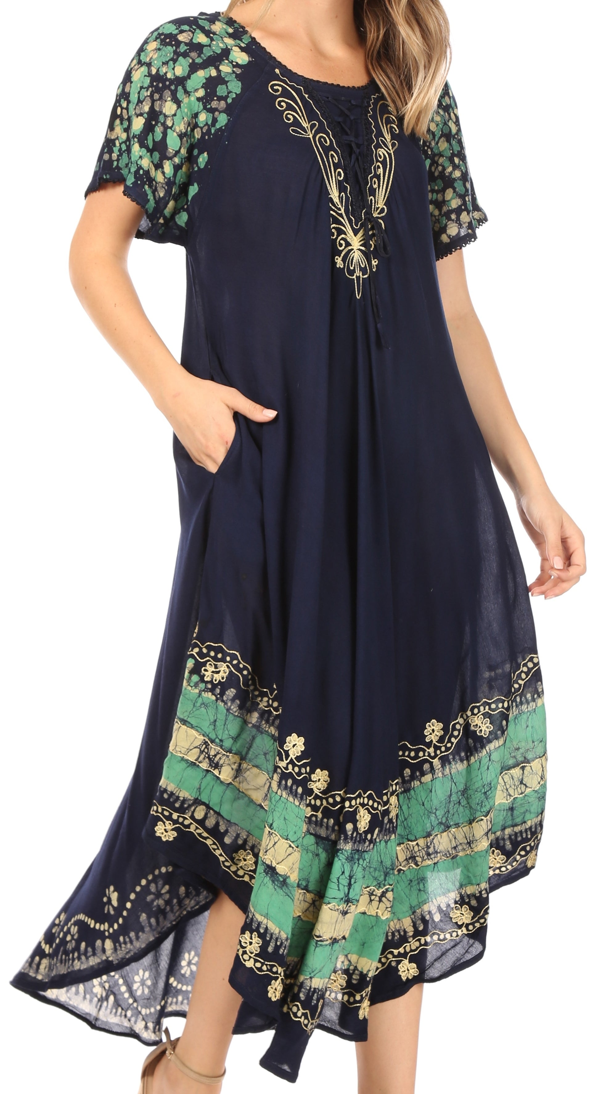Sakkas Sara Batik CaftanTank Dress / Cover Up - Concordia Style Boutique