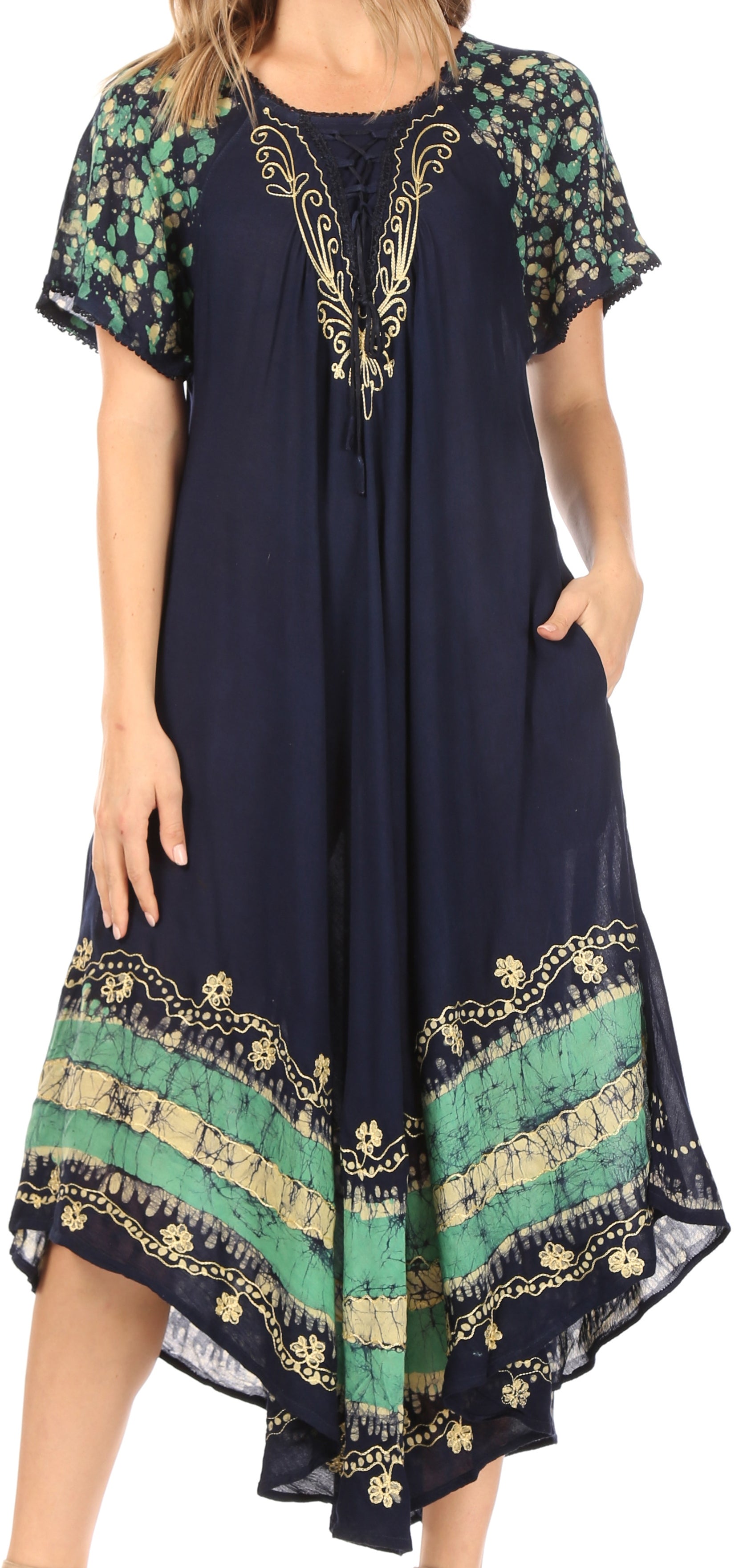 Sakkas Sara Batik CaftanTank Dress / Cover Up - Concordia Style Boutique