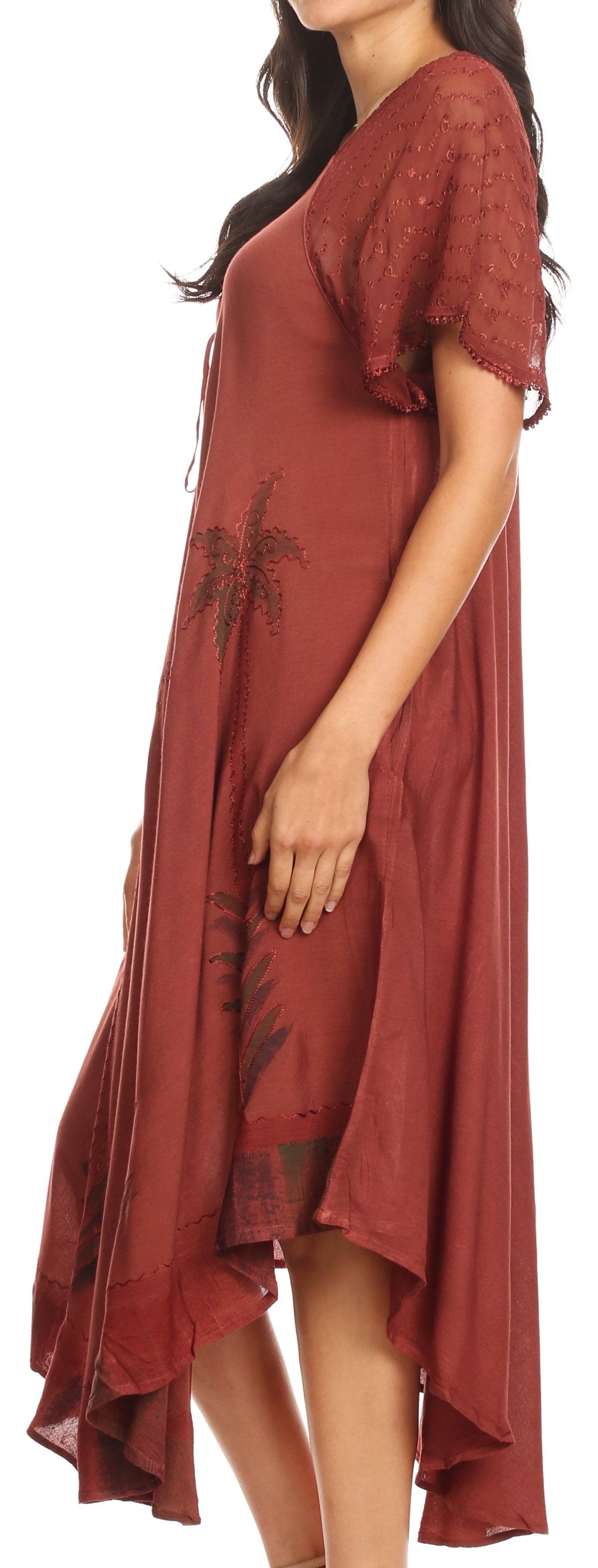 Sakkas Kai Palm Tree Caftan Tank Dress / Cover Up - Concordia Style Boutique