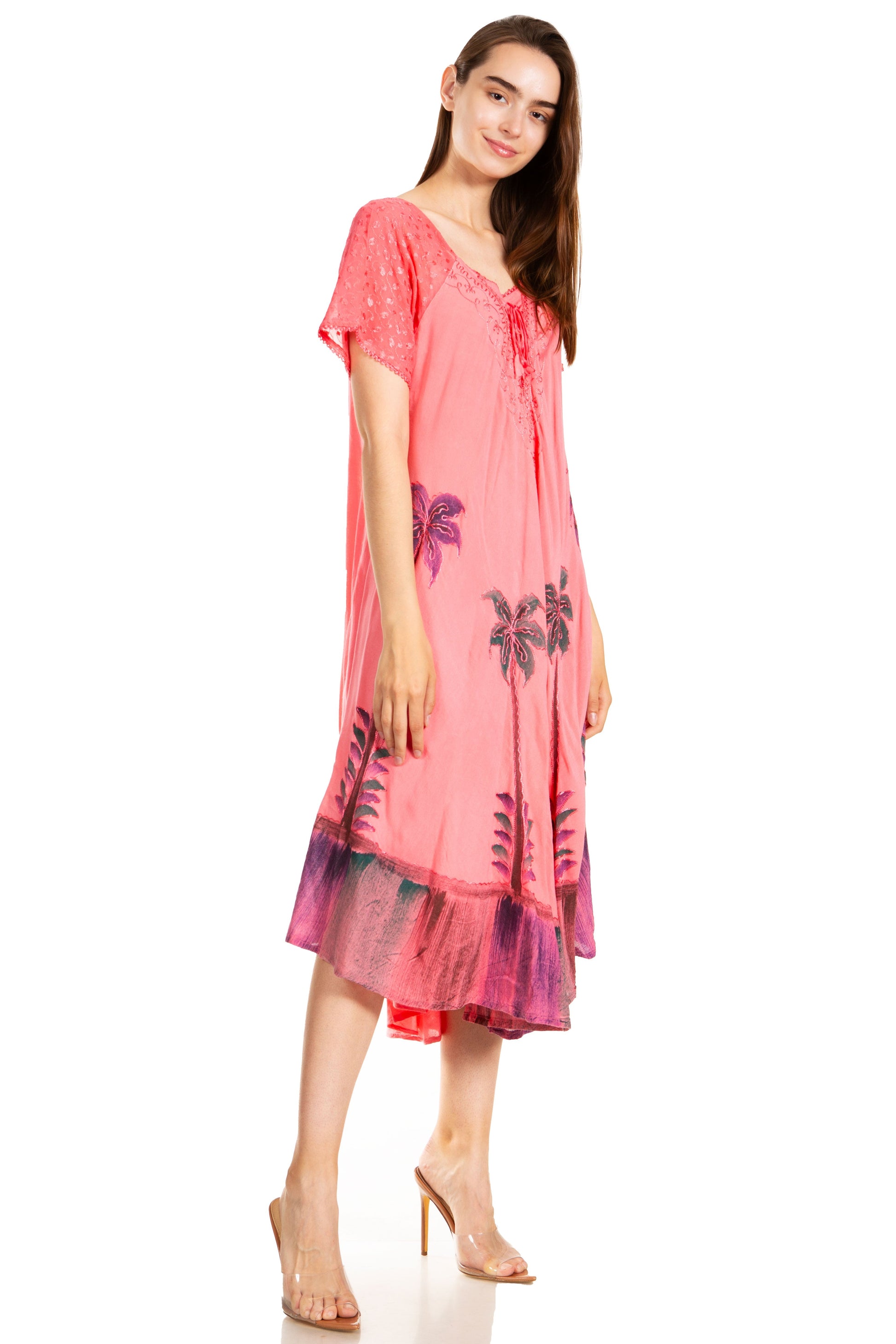 Sakkas Kai Palm Tree Caftan Tank Dress / Cover Up - Concordia Style Boutique
