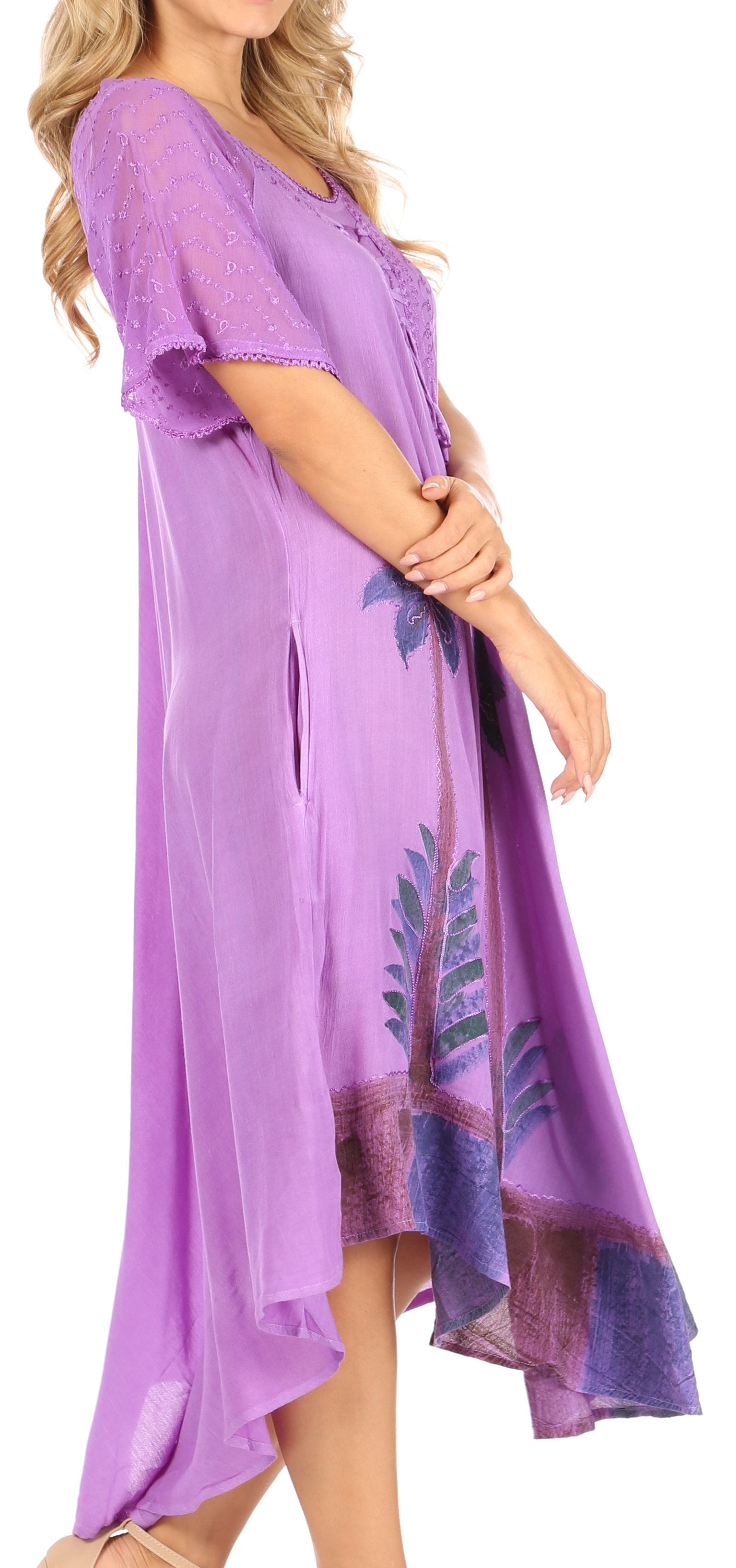 Sakkas Kai Palm Tree Caftan Tank Dress / Cover Up - Concordia Style Boutique