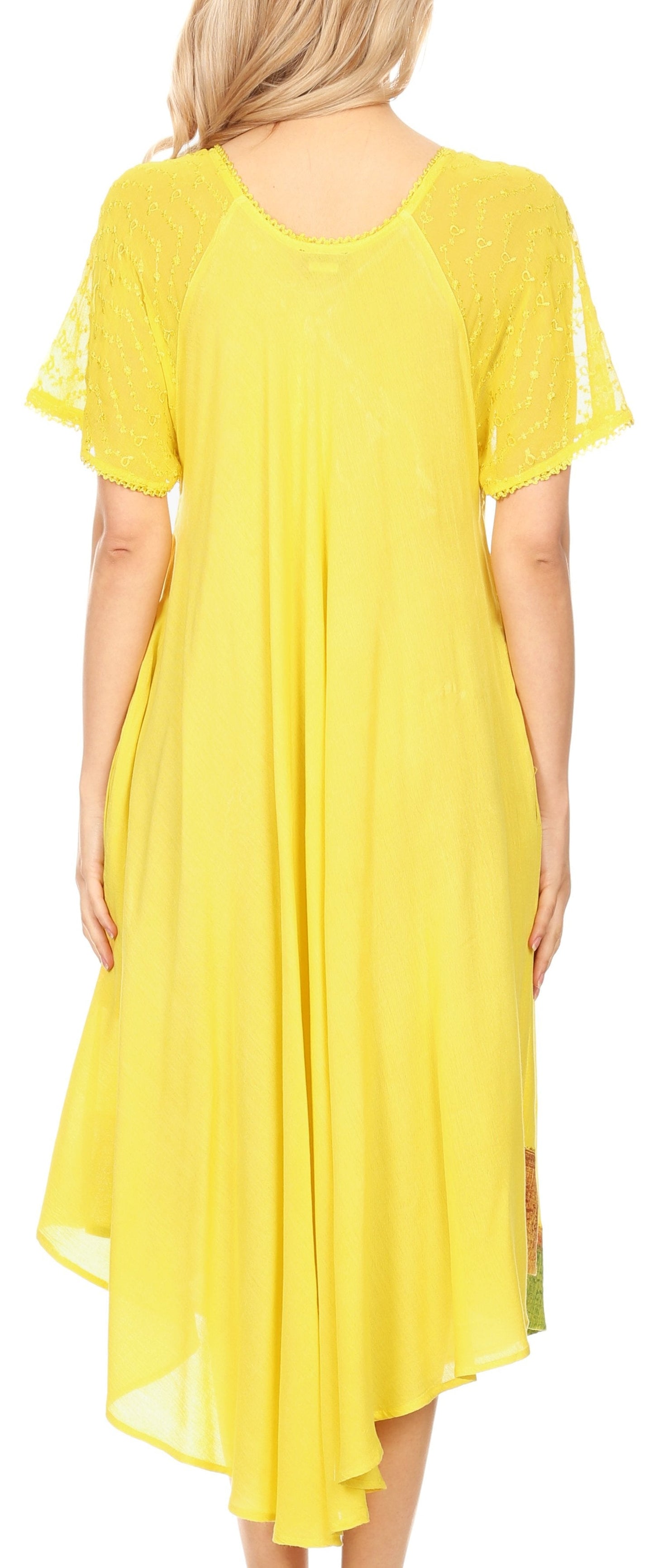 Sakkas Kai Palm Tree Caftan Tank Dress / Cover Up - Concordia Style Boutique