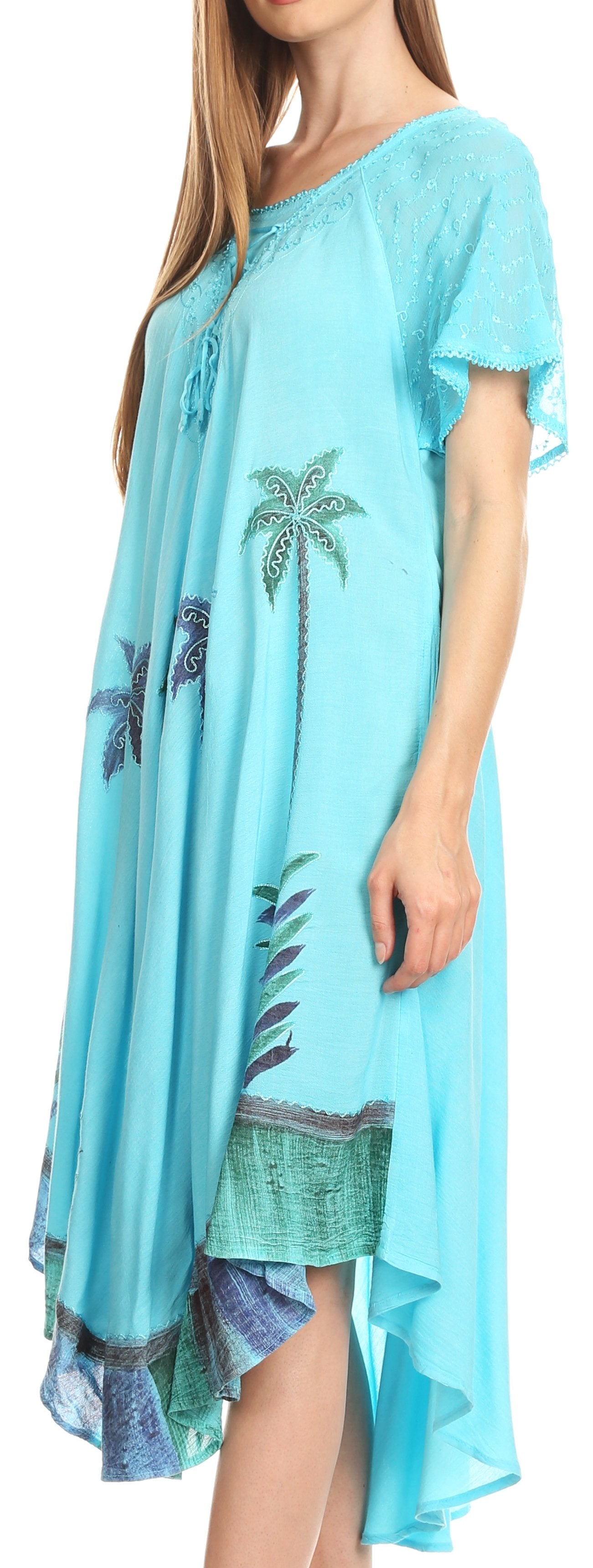 Sakkas Kai Palm Tree Caftan Tank Dress / Cover Up - Concordia Style Boutique