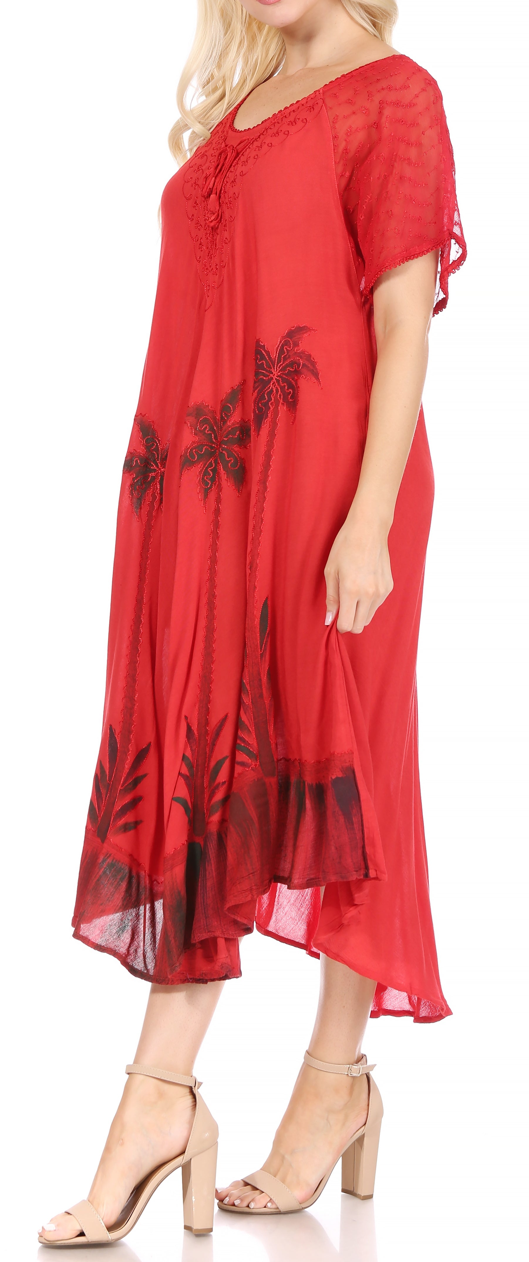 Sakkas Kai Palm Tree Caftan Tank Dress / Cover Up - Concordia Style Boutique