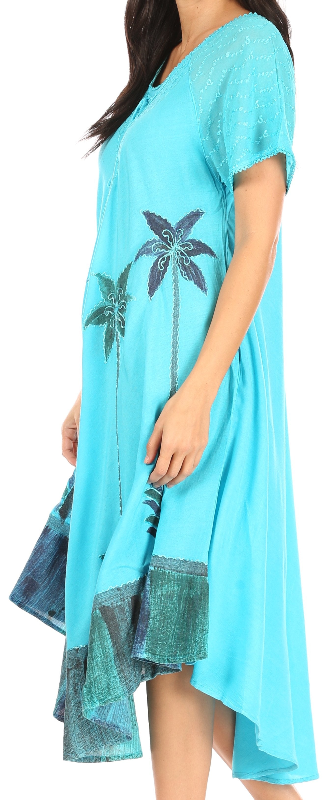 Sakkas Kai Palm Tree Caftan Tank Dress / Cover Up - Concordia Style Boutique