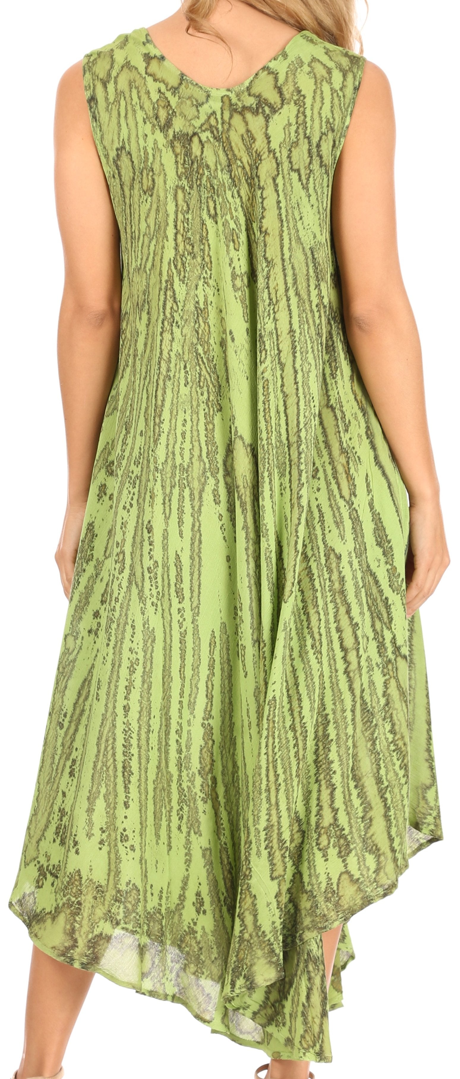 Sakkas Kara Long Draped Sleeveless Marbled Caftan Dress / Cover Up - Concordia Style Boutique