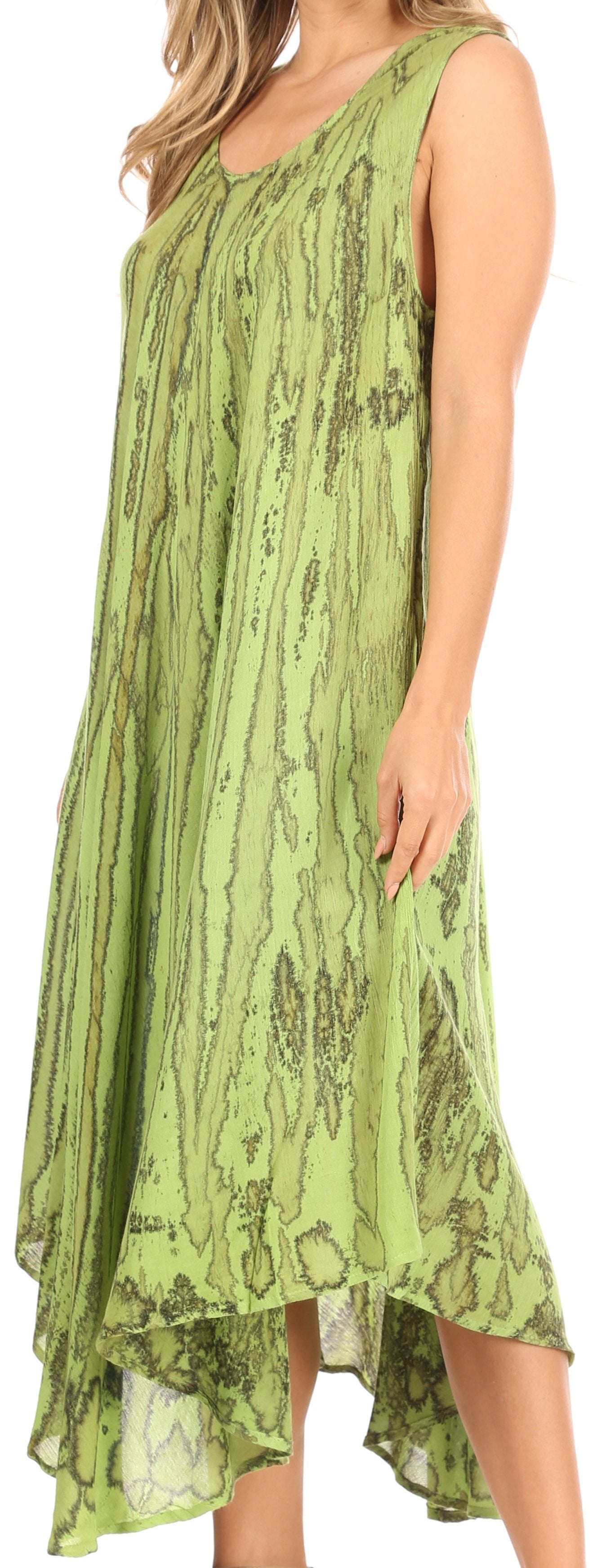 Sakkas Kara Long Draped Sleeveless Marbled Caftan Dress / Cover Up - Concordia Style Boutique
