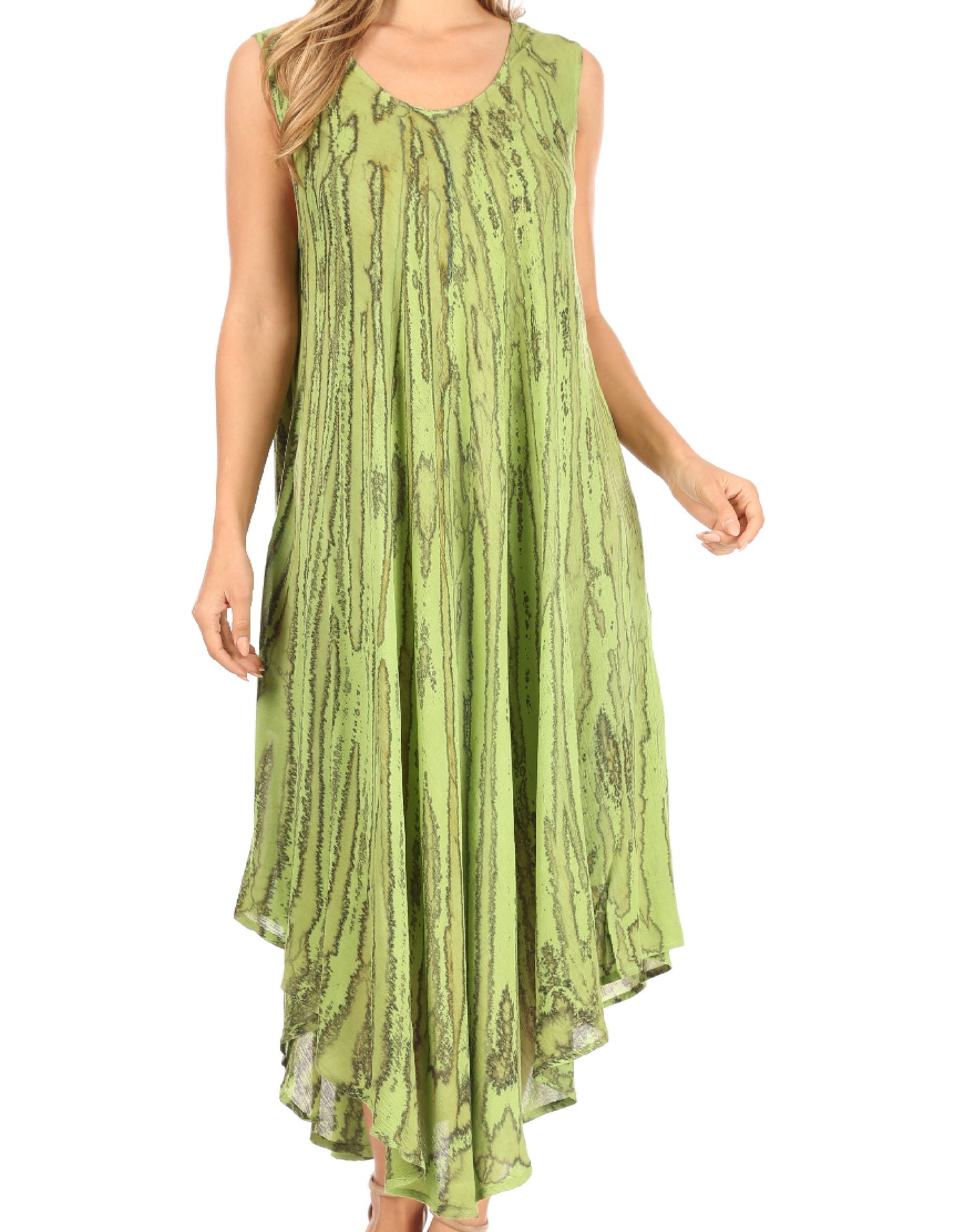Sakkas Kara Long Draped Sleeveless Marbled Caftan Dress / Cover Up - Concordia Style Boutique