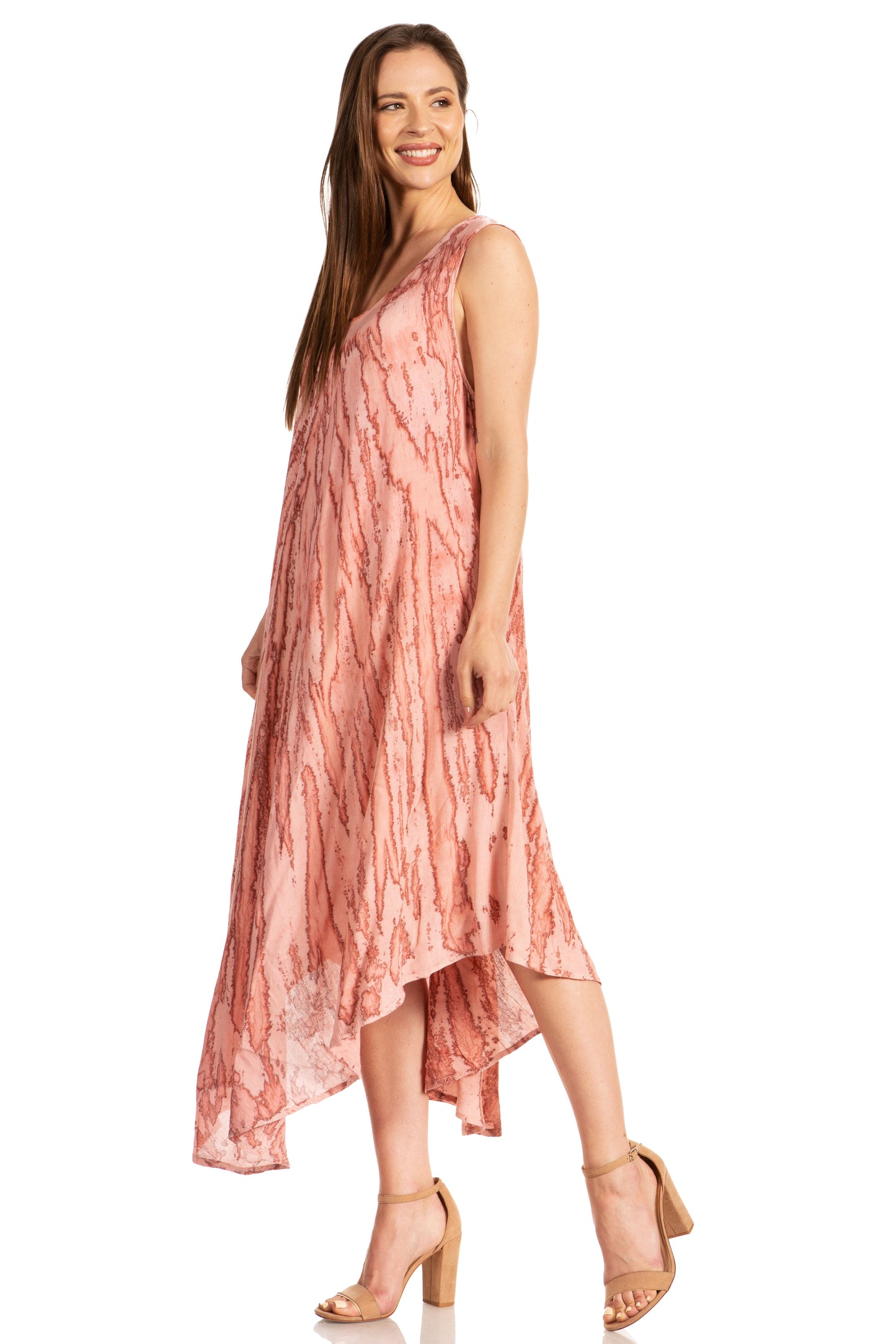 Sakkas Kara Long Draped Sleeveless Marbled Caftan Dress / Cover Up - Concordia Style Boutique