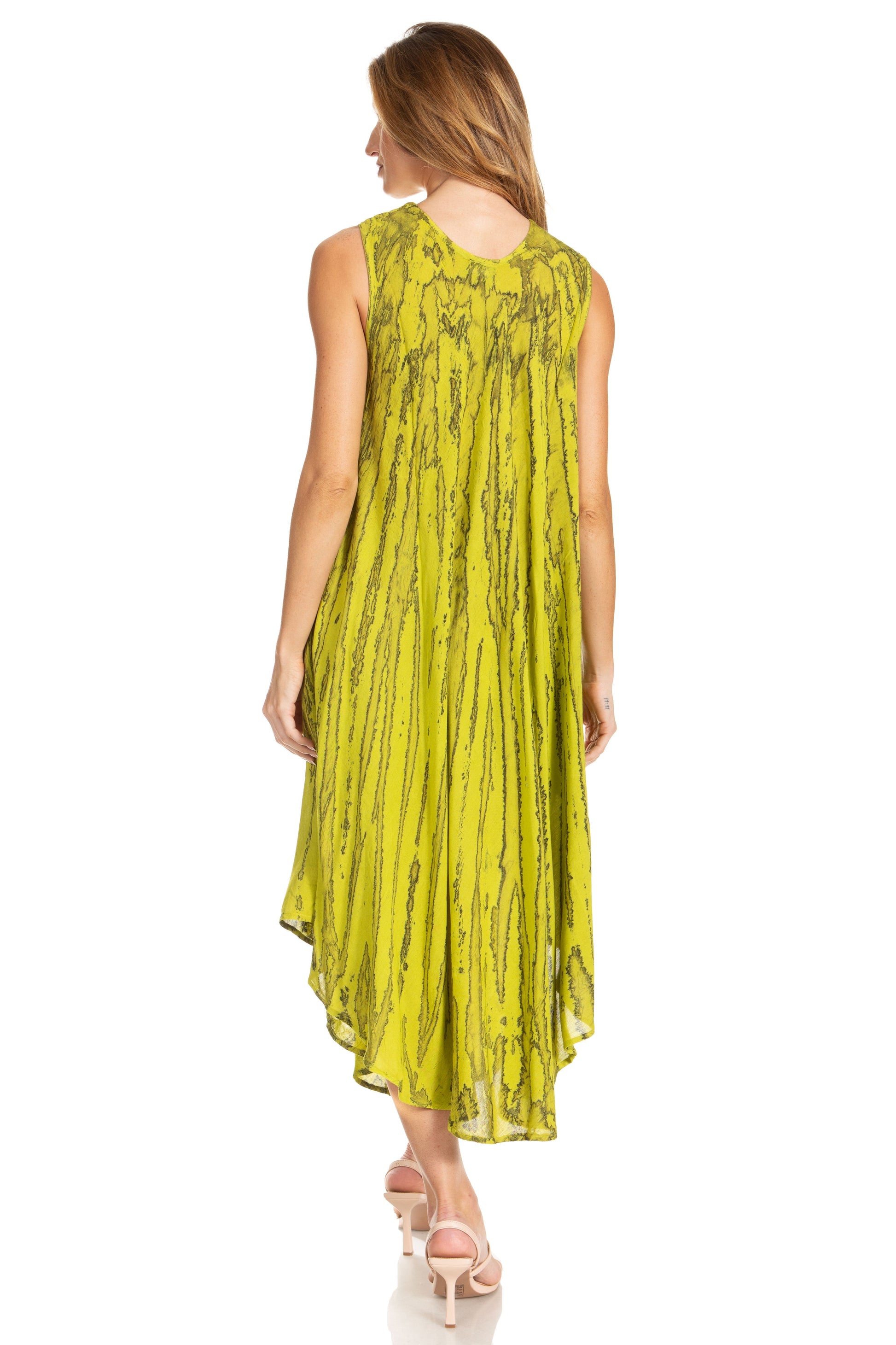 Sakkas Kara Long Draped Sleeveless Marbled Caftan Dress / Cover Up - Concordia Style Boutique