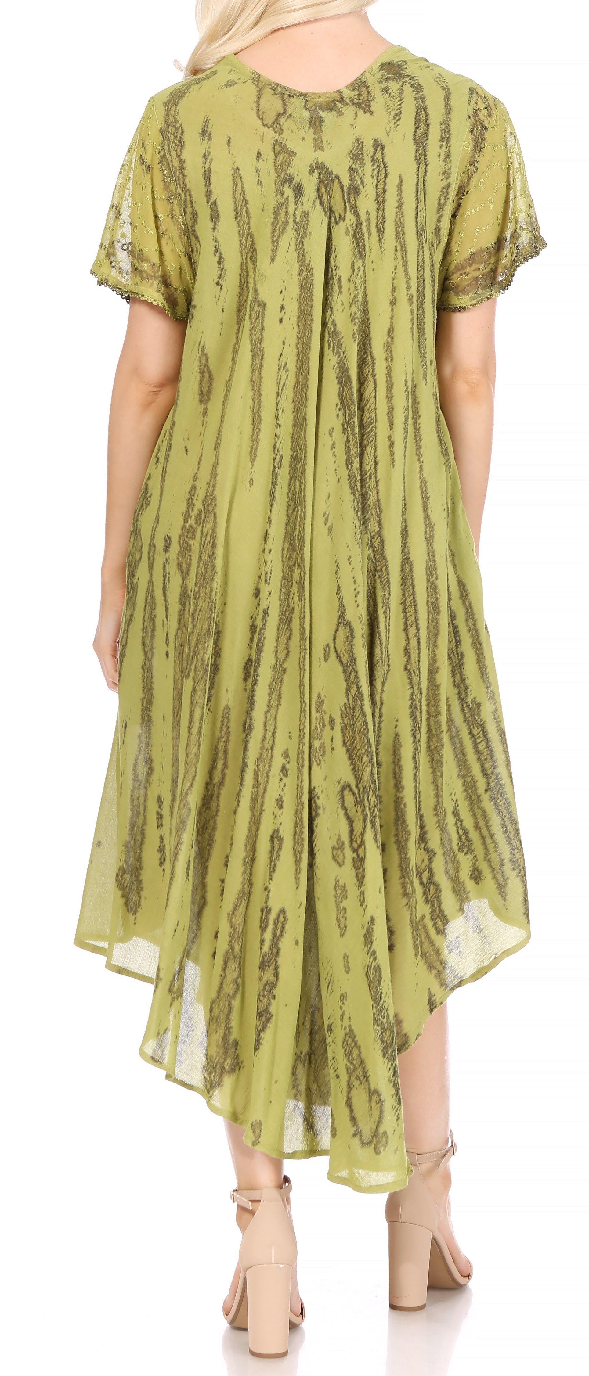 Sakkas Faye Cap Sleeved Cotton Caftan Cover Up Dress - Concordia Style Boutique