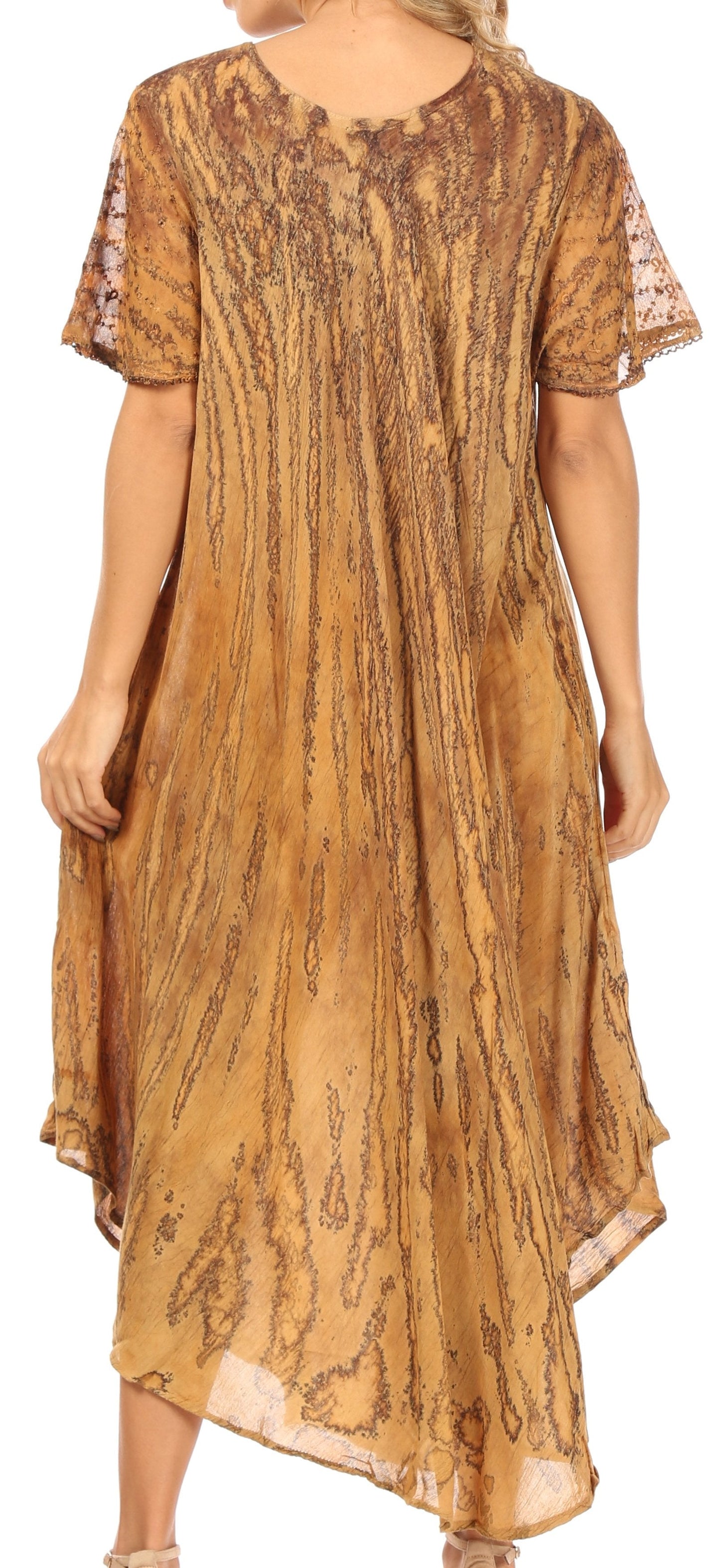 Sakkas Faye Cap Sleeved Cotton Caftan Cover Up Dress - Concordia Style Boutique