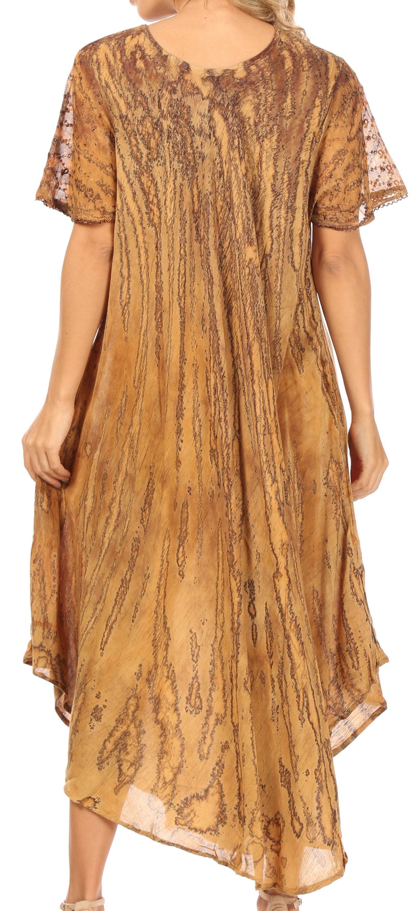 Sakkas Faye Cap Sleeved Cotton Caftan Cover Up Dress - Concordia Style Boutique