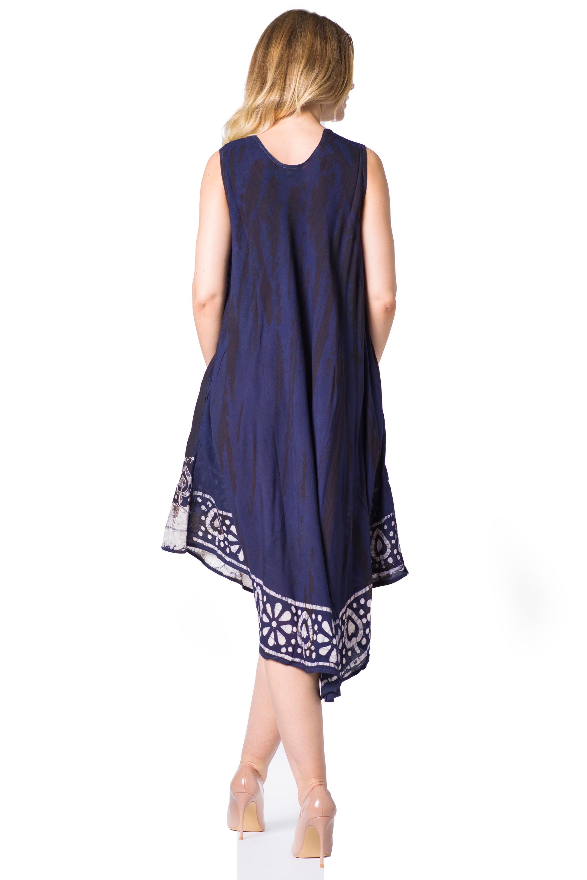 Sakkas Alexis Embroidered Long Sleeveless Floral Caftan Dress / Cover Up - Concordia Style Boutique