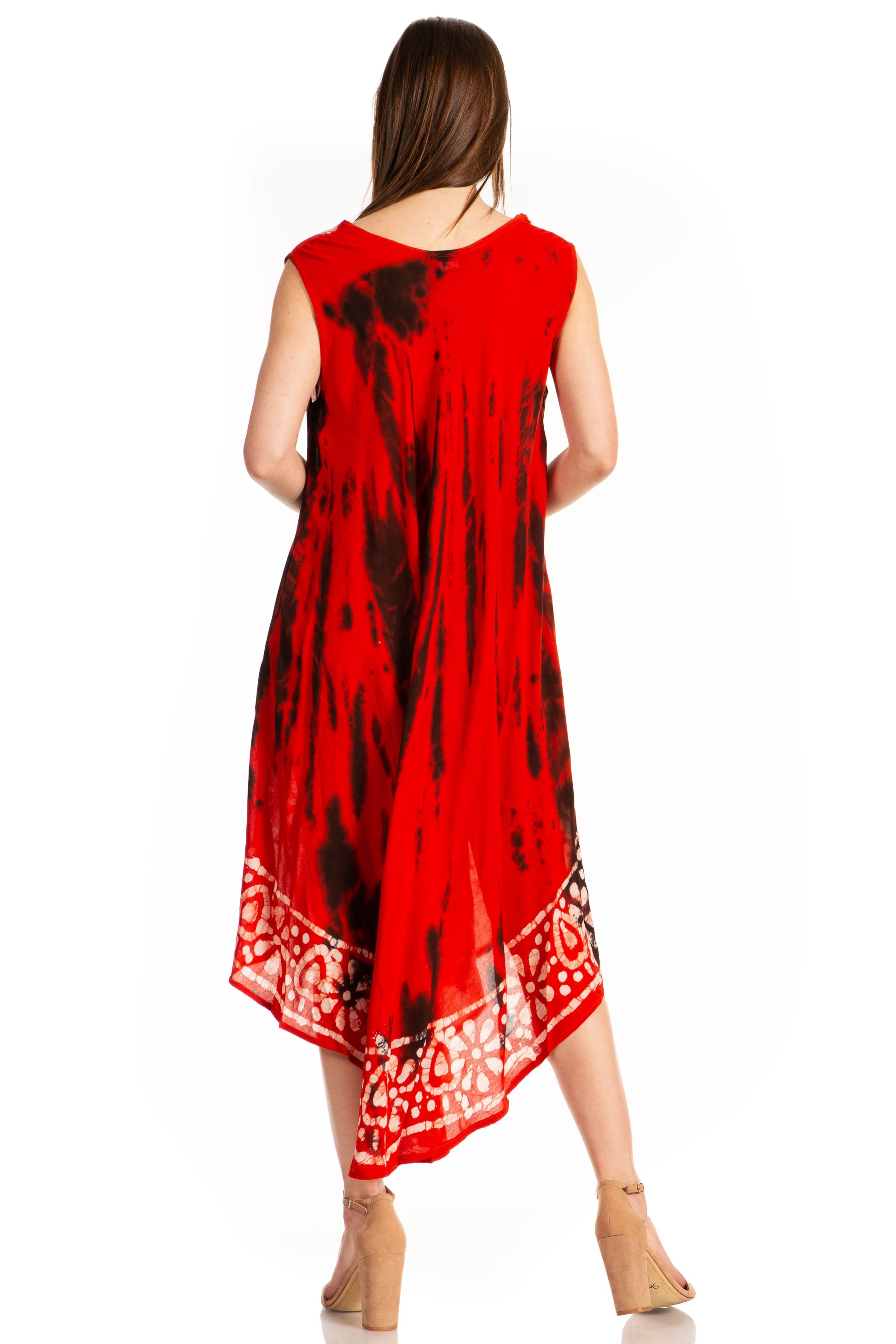 Sakkas Alexis Embroidered Long Sleeveless Floral Caftan Dress / Cover Up - Concordia Style Boutique