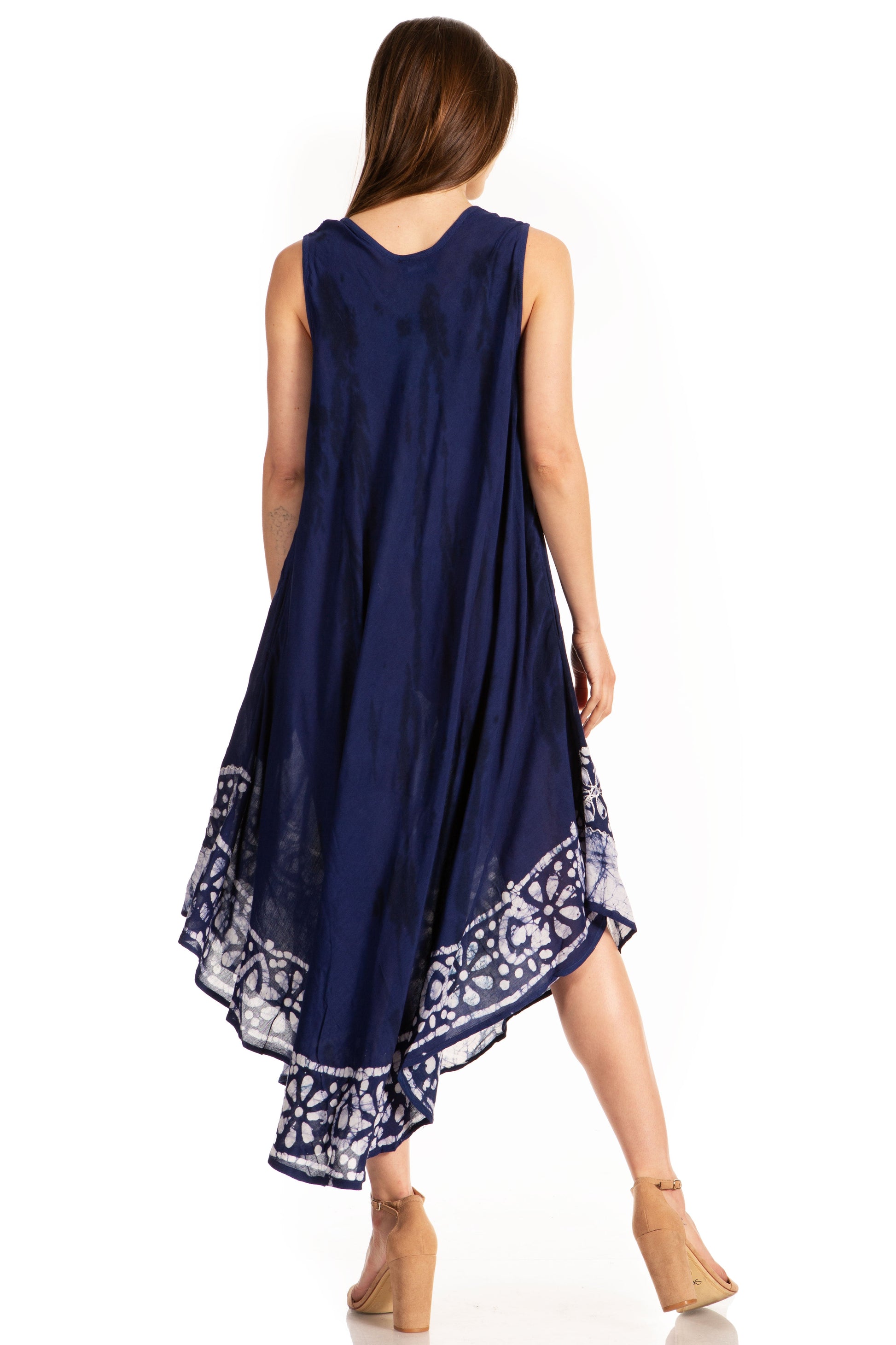 Sakkas Alexis Embroidered Long Sleeveless Floral Caftan Dress / Cover Up - Concordia Style Boutique