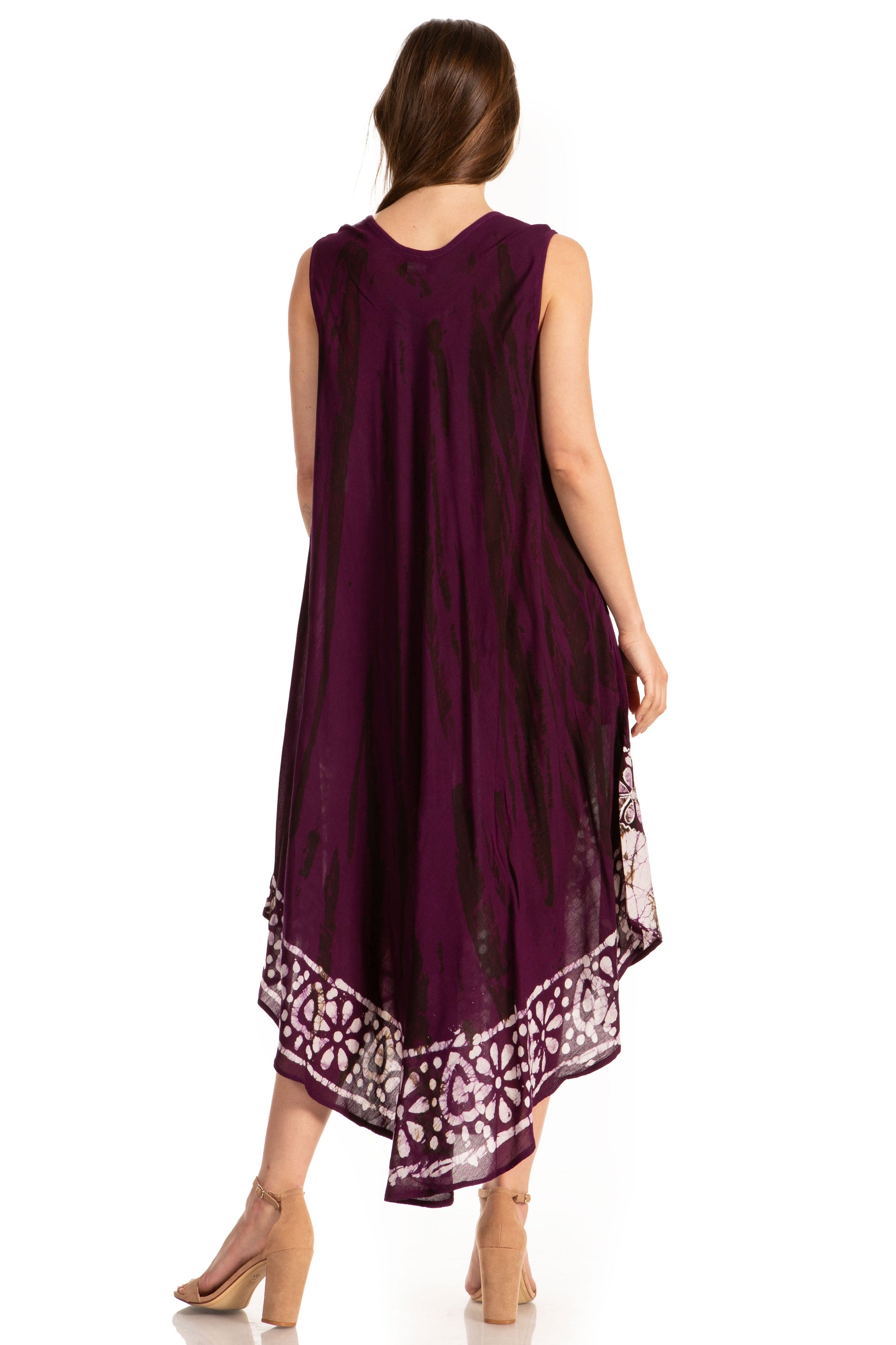 Sakkas Alexis Embroidered Long Sleeveless Floral Caftan Dress / Cover Up - Concordia Style Boutique
