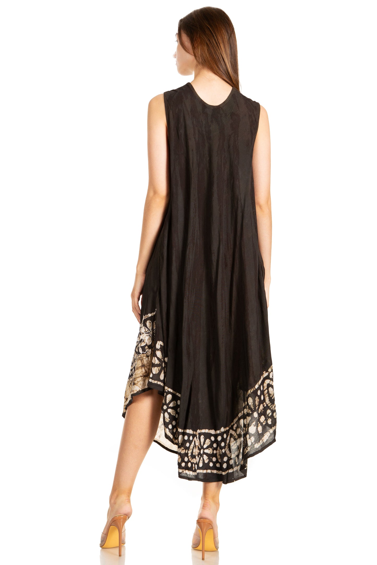 Sakkas Alexis Embroidered Long Sleeveless Floral Caftan Dress / Cover Up - Concordia Style Boutique