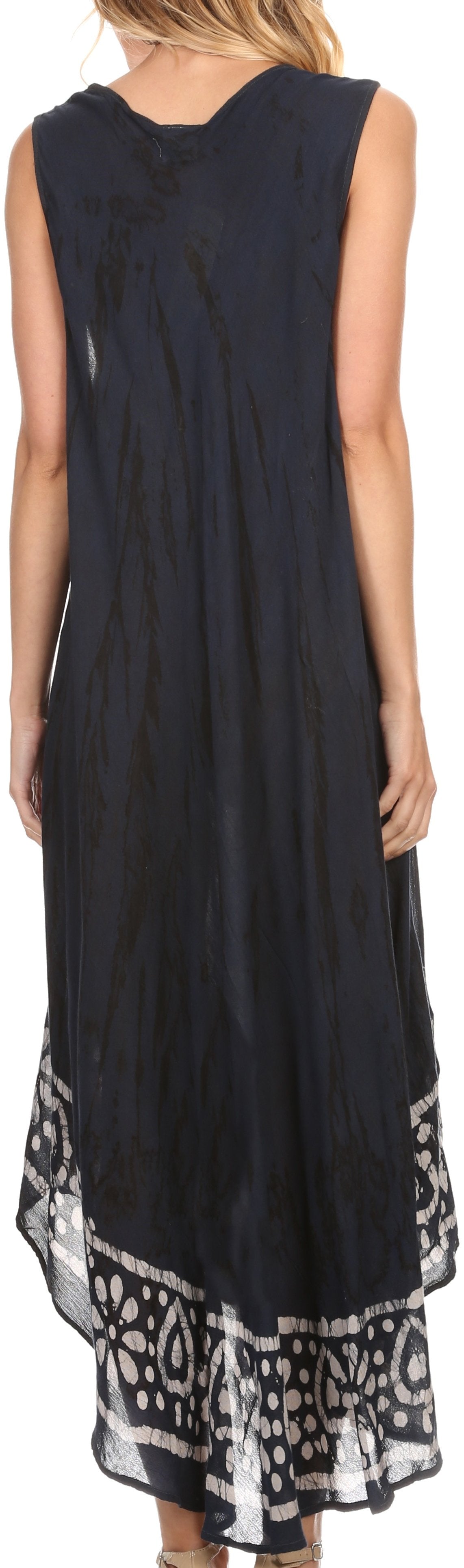 Sakkas Alexis Embroidered Long Sleeveless Floral Caftan Dress / Cover Up - Concordia Style Boutique