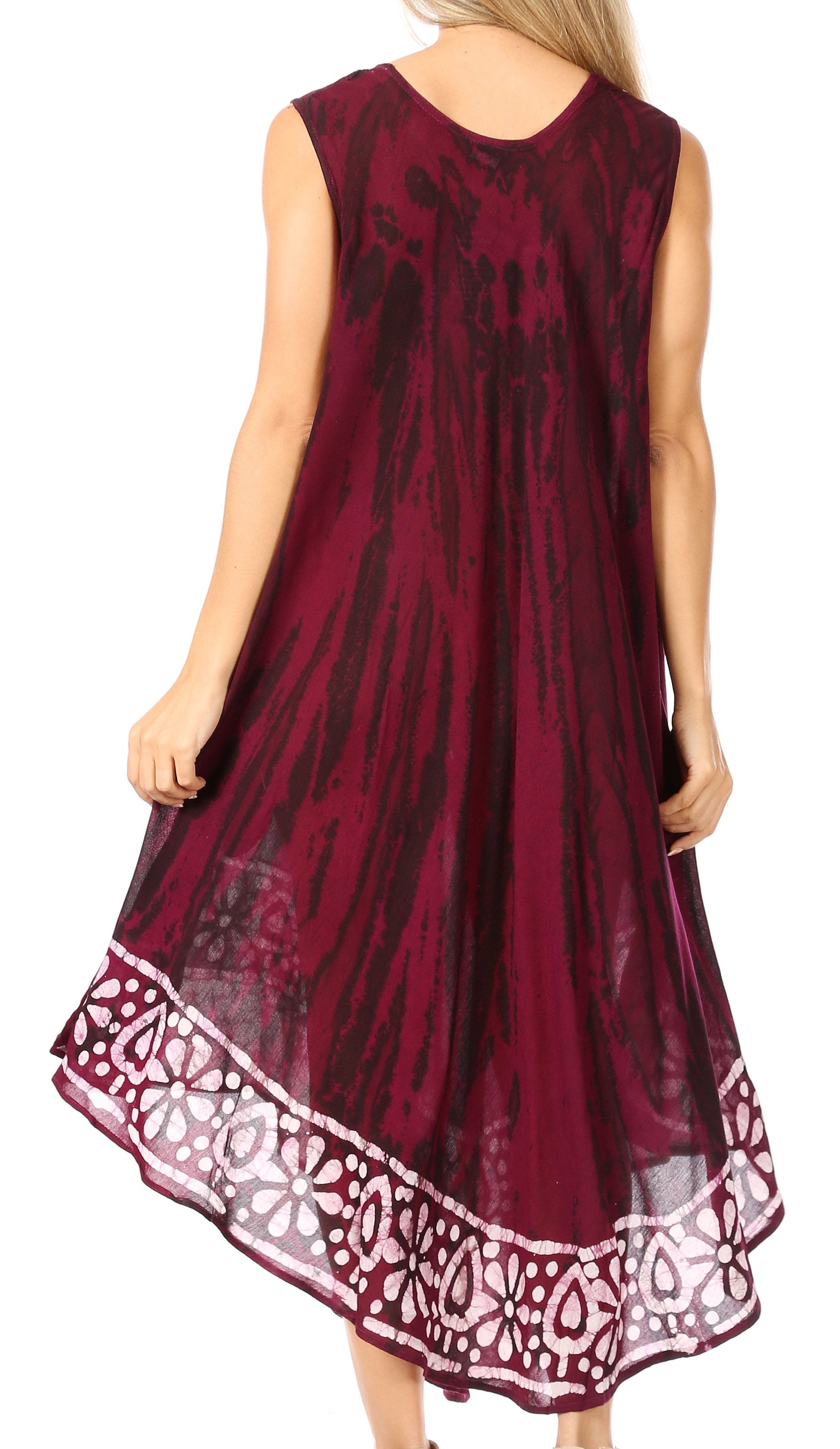 Sakkas Alexis Embroidered Long Sleeveless Floral Caftan Dress / Cover Up - Concordia Style Boutique