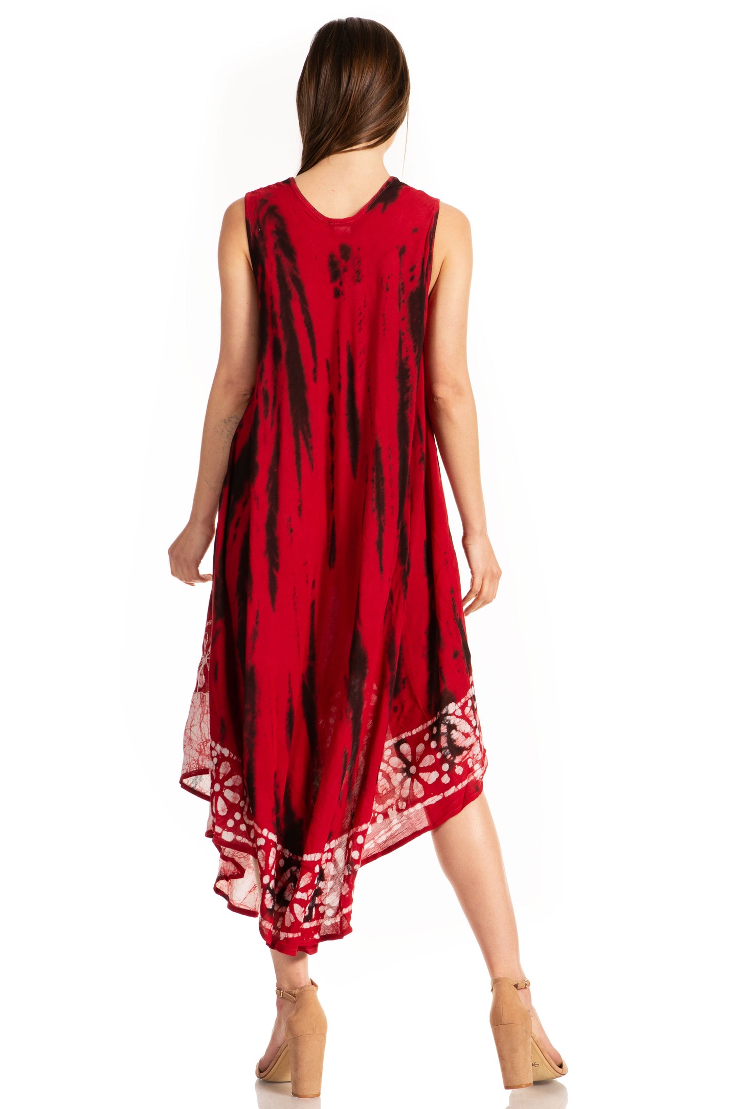 Sakkas Alexis Embroidered Long Sleeveless Floral Caftan Dress / Cover Up - Concordia Style Boutique