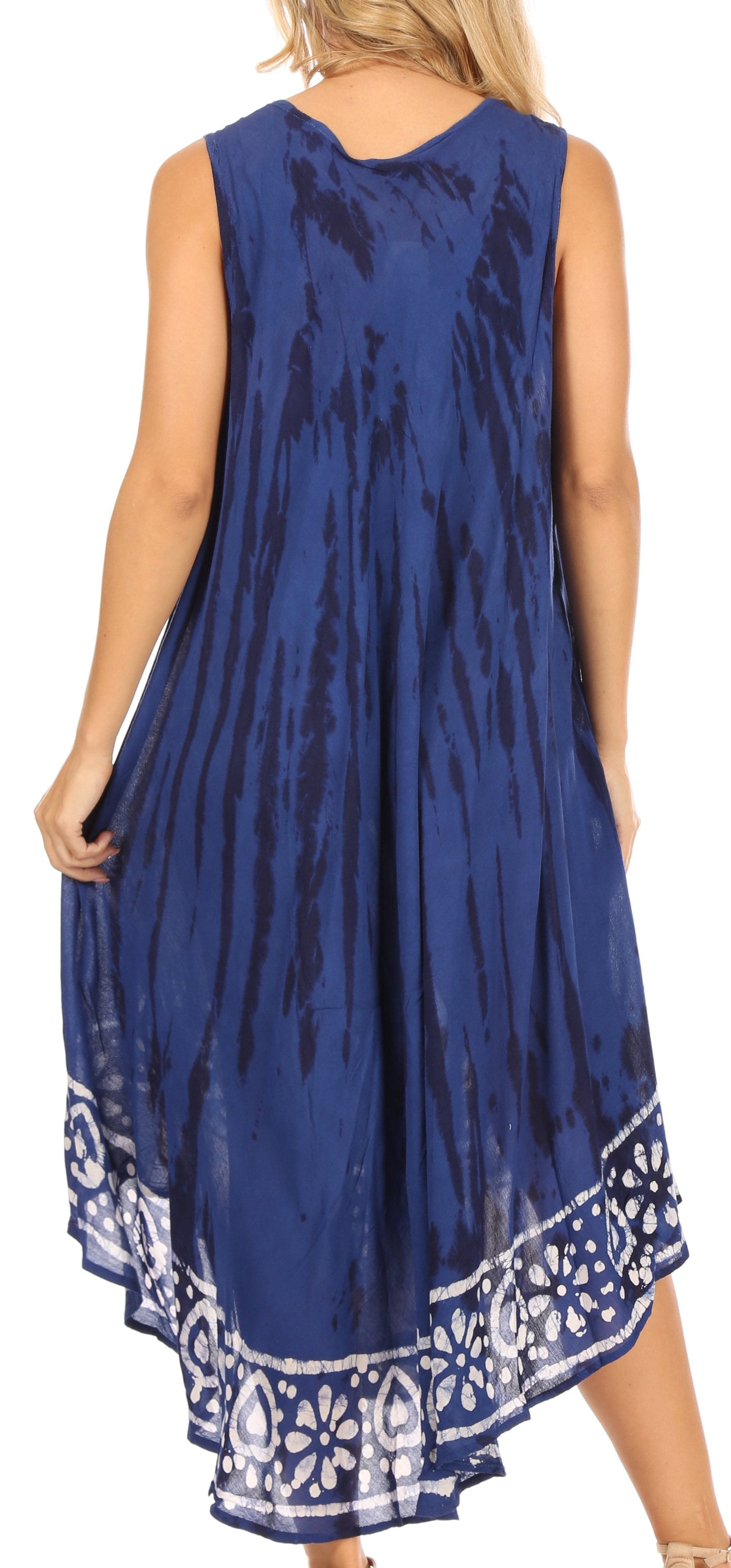 Sakkas Alexis Embroidered Long Sleeveless Floral Caftan Dress / Cover Up - Concordia Style Boutique