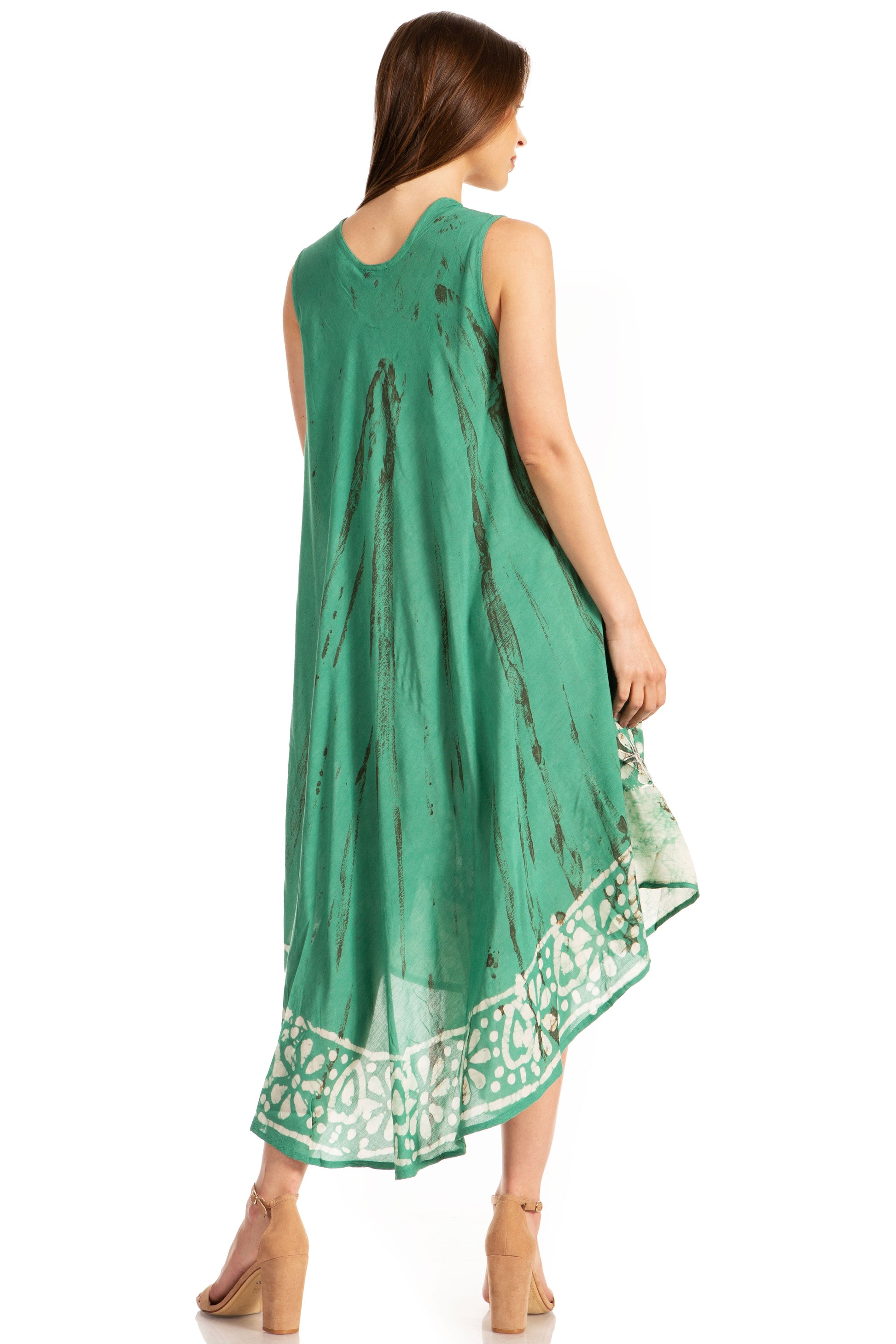 Sakkas Alexis Embroidered Long Sleeveless Floral Caftan Dress / Cover Up - Concordia Style Boutique