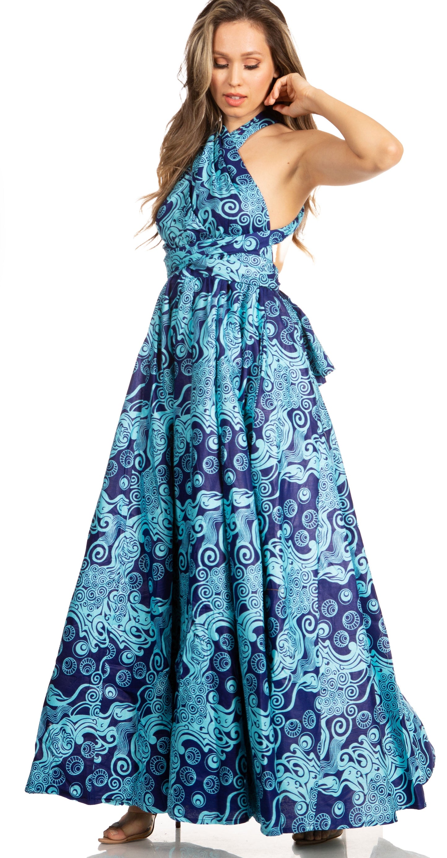 Sakkas Sandy Sexy Backless Year Around Long Maxi Infinity Dress Many Ways To Wear - Concordia Style Boutique